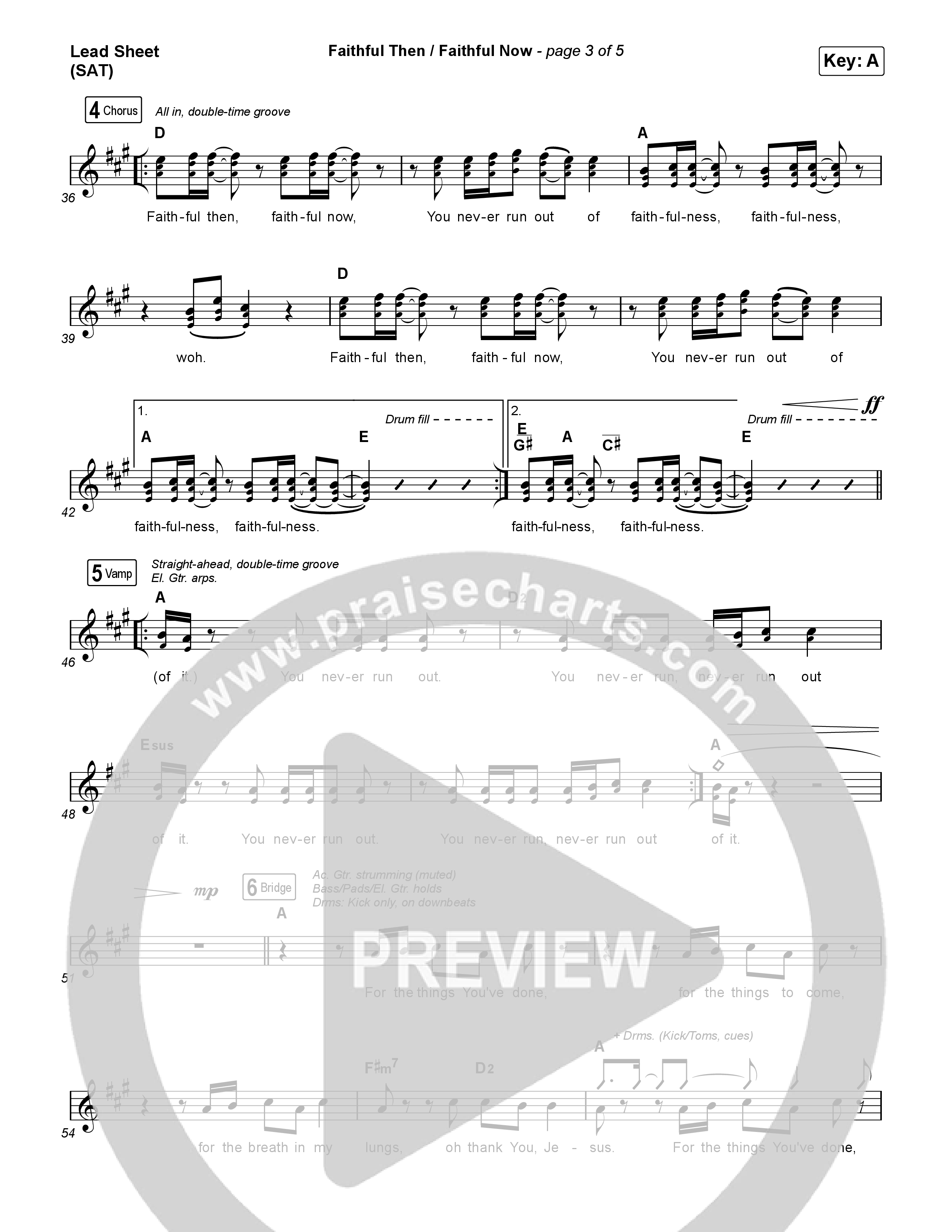 Faithful Then / Faithful Now Lead Sheet (SAT) (Elevation Worship / Chris Brown)