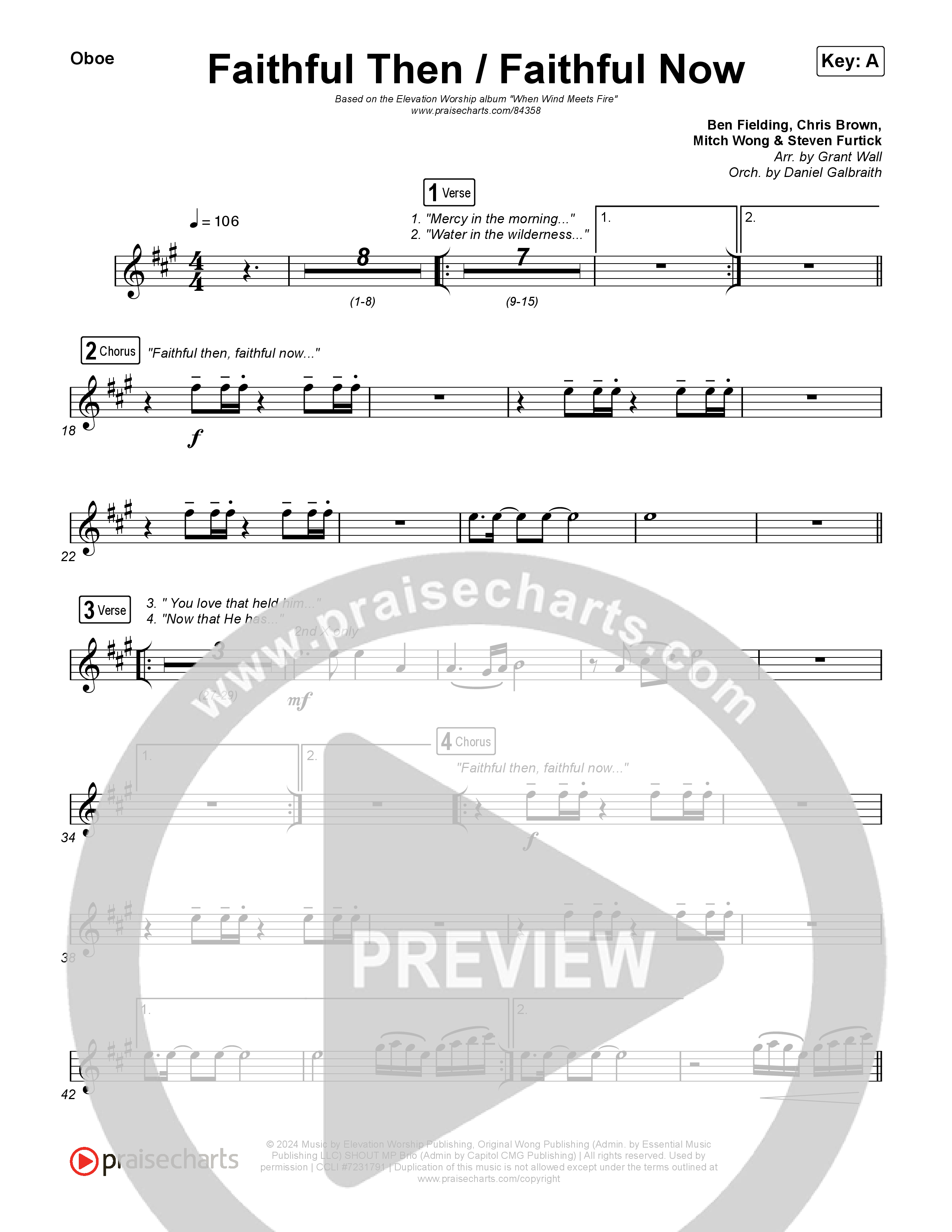 Faithful Then / Faithful Now Oboe (Elevation Worship / Chris Brown)