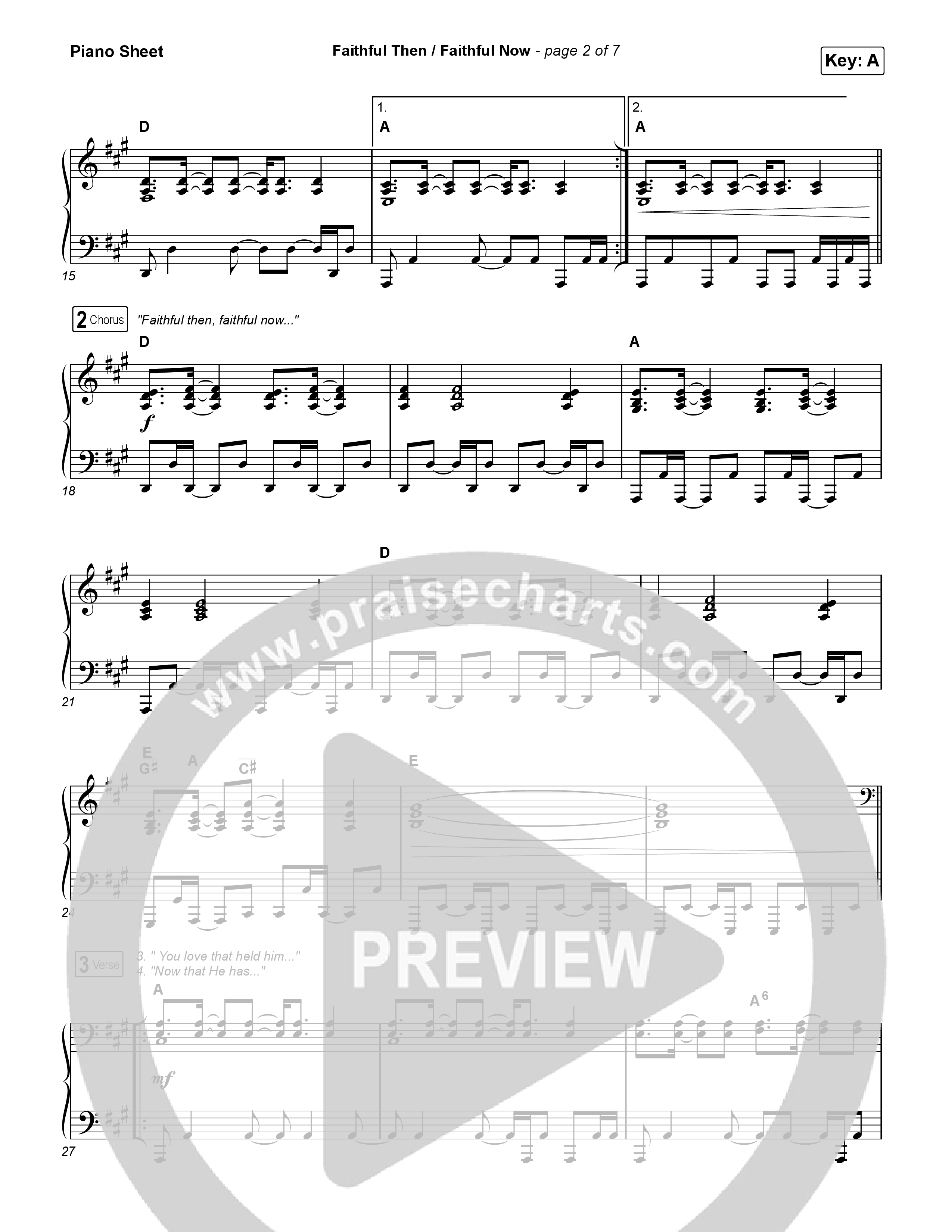 Faithful Then / Faithful Now Piano Sheet (Elevation Worship / Chris Brown)