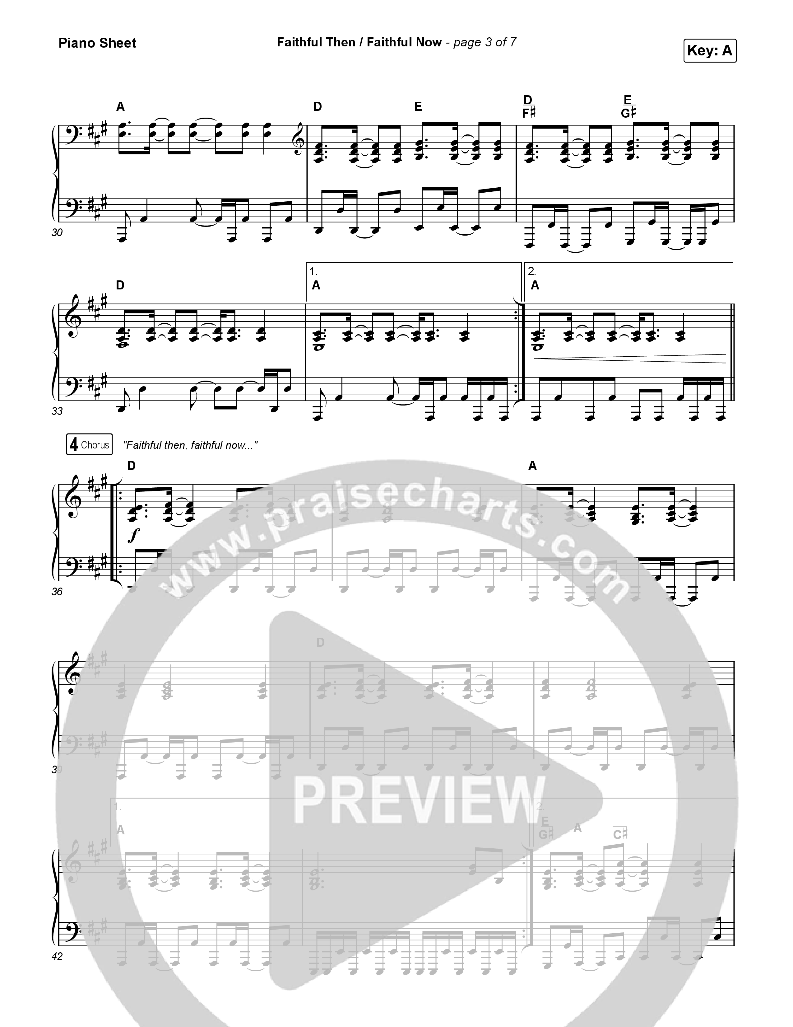 Faithful Then / Faithful Now Piano Sheet (Elevation Worship / Chris Brown)