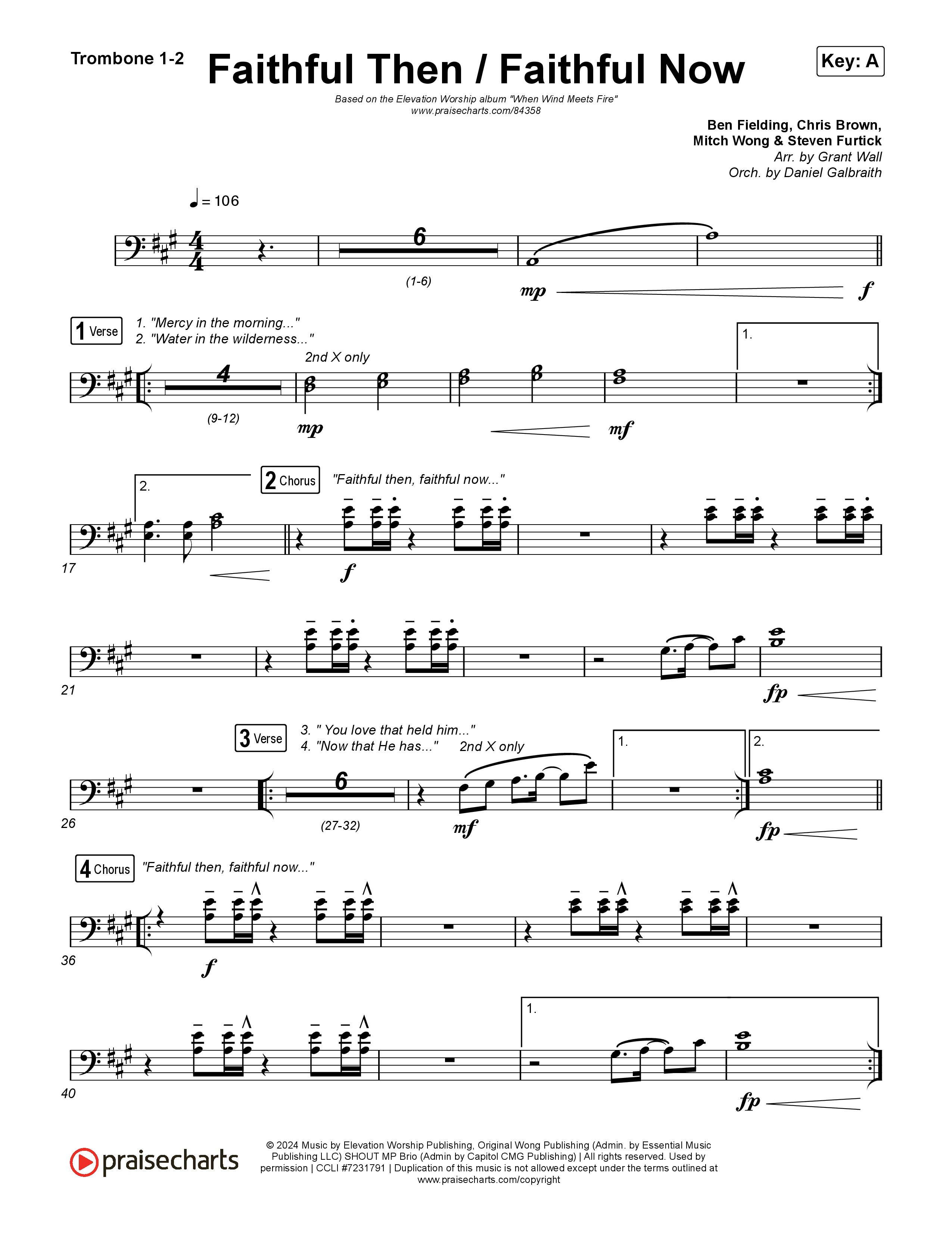 Faithful Then / Faithful Now Trombone 1/2 (Elevation Worship / Chris Brown)