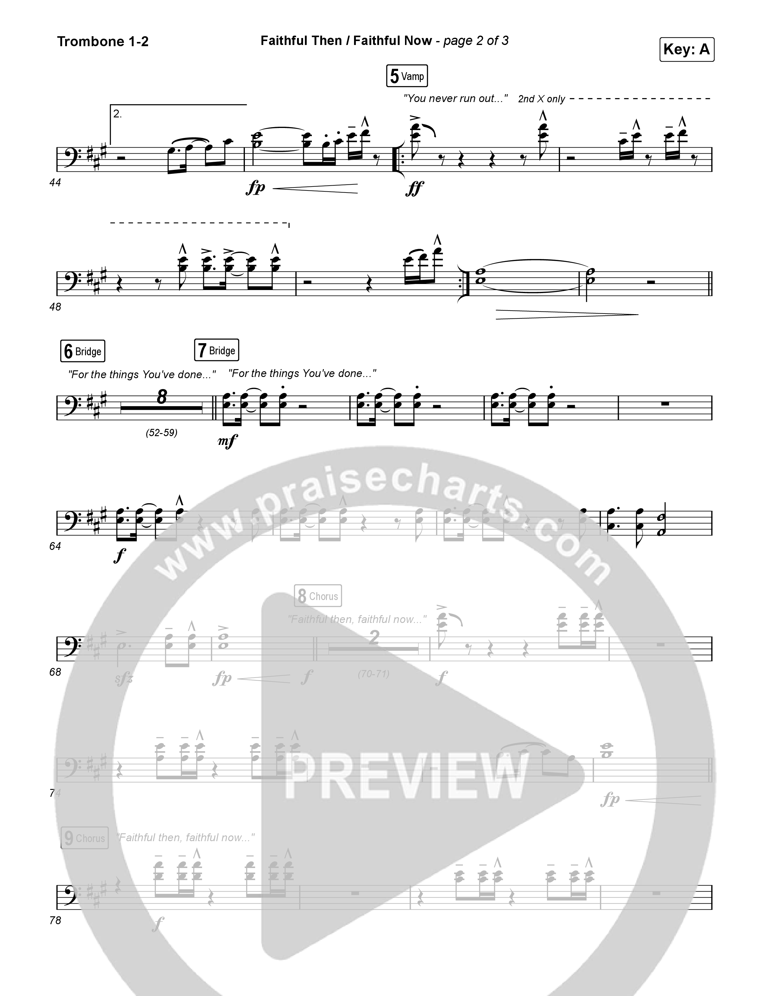 Faithful Then / Faithful Now Trombone 1/2 (Elevation Worship / Chris Brown)