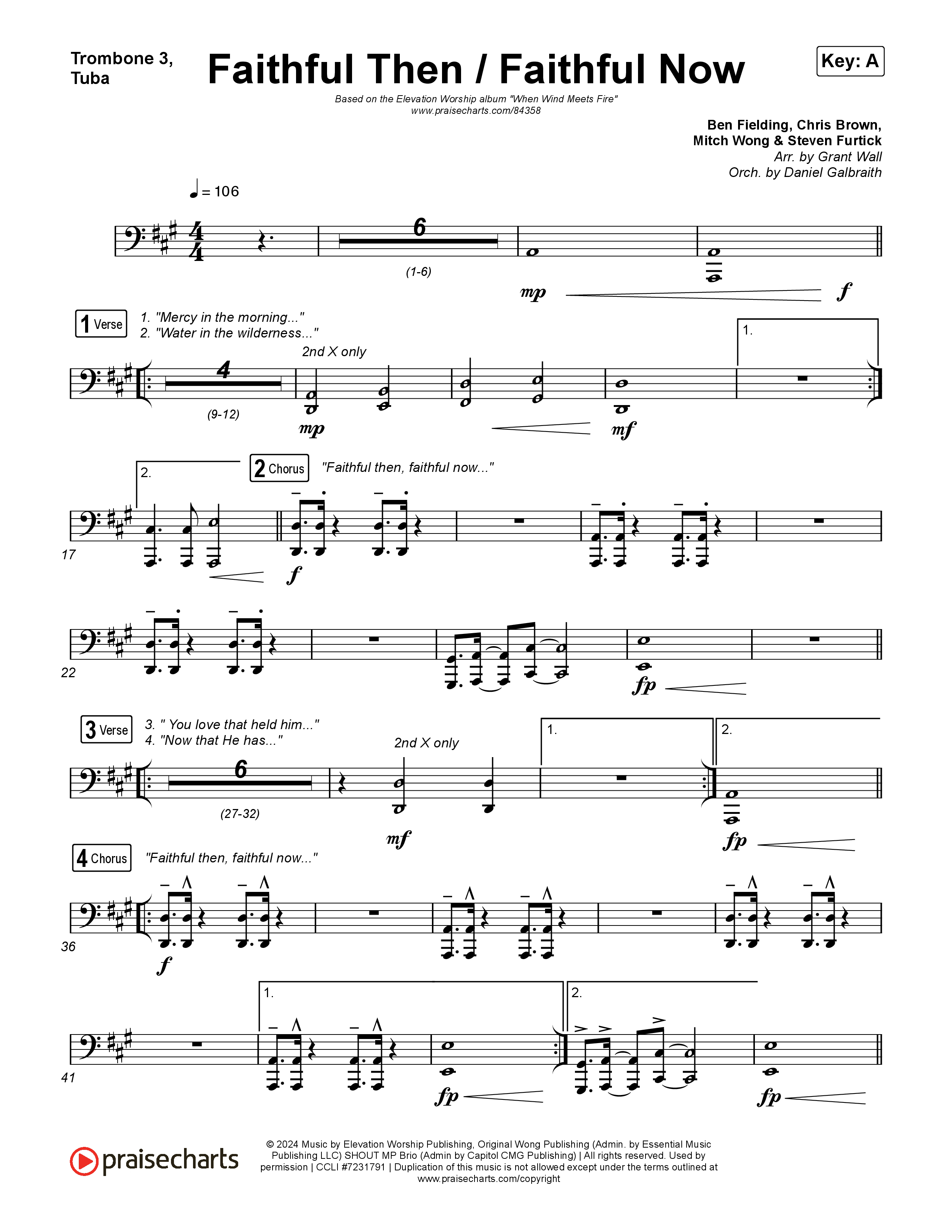 Faithful Then / Faithful Now Trombone 3/Tuba (Elevation Worship / Chris Brown)