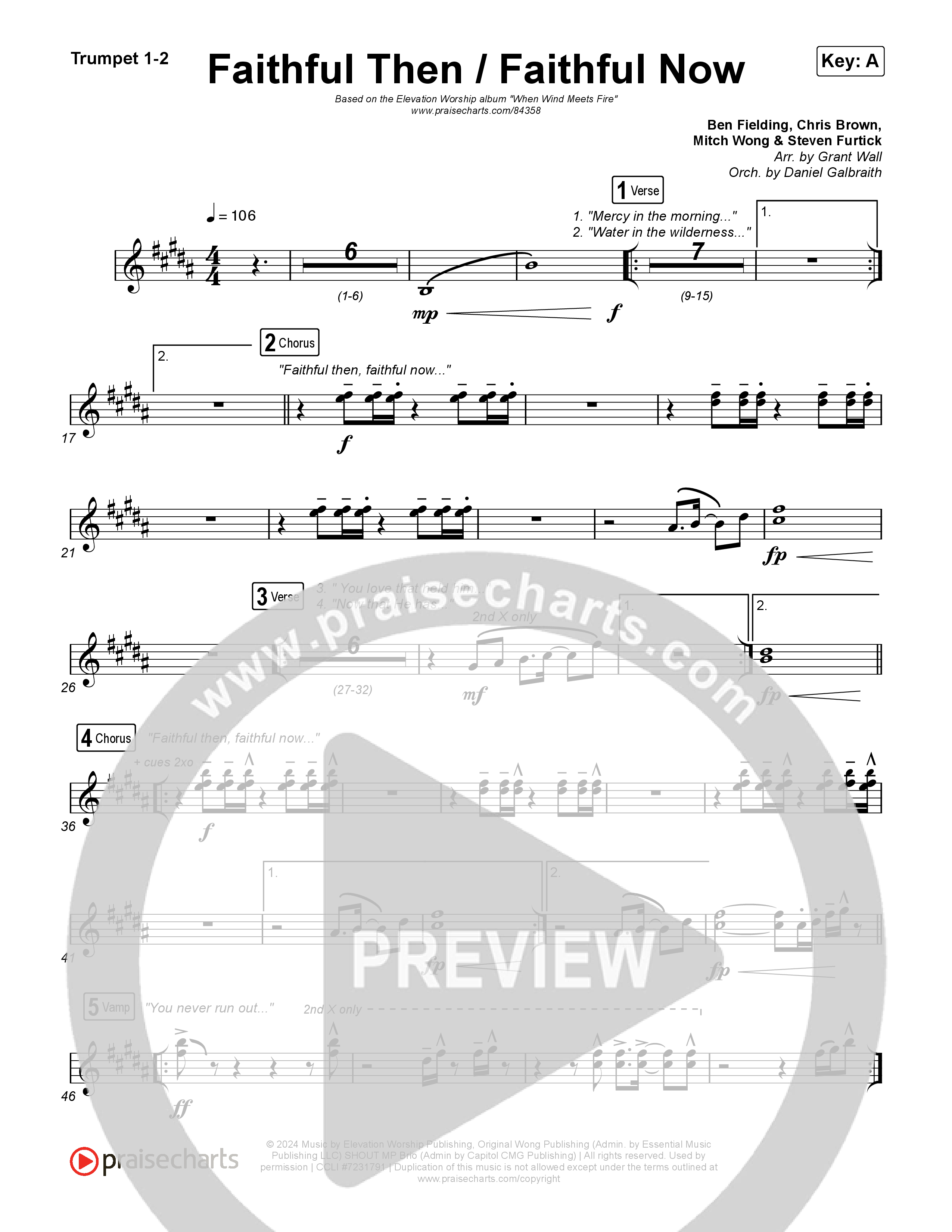 Faithful Then / Faithful Now Trumpet 1,2 (Elevation Worship / Chris Brown)
