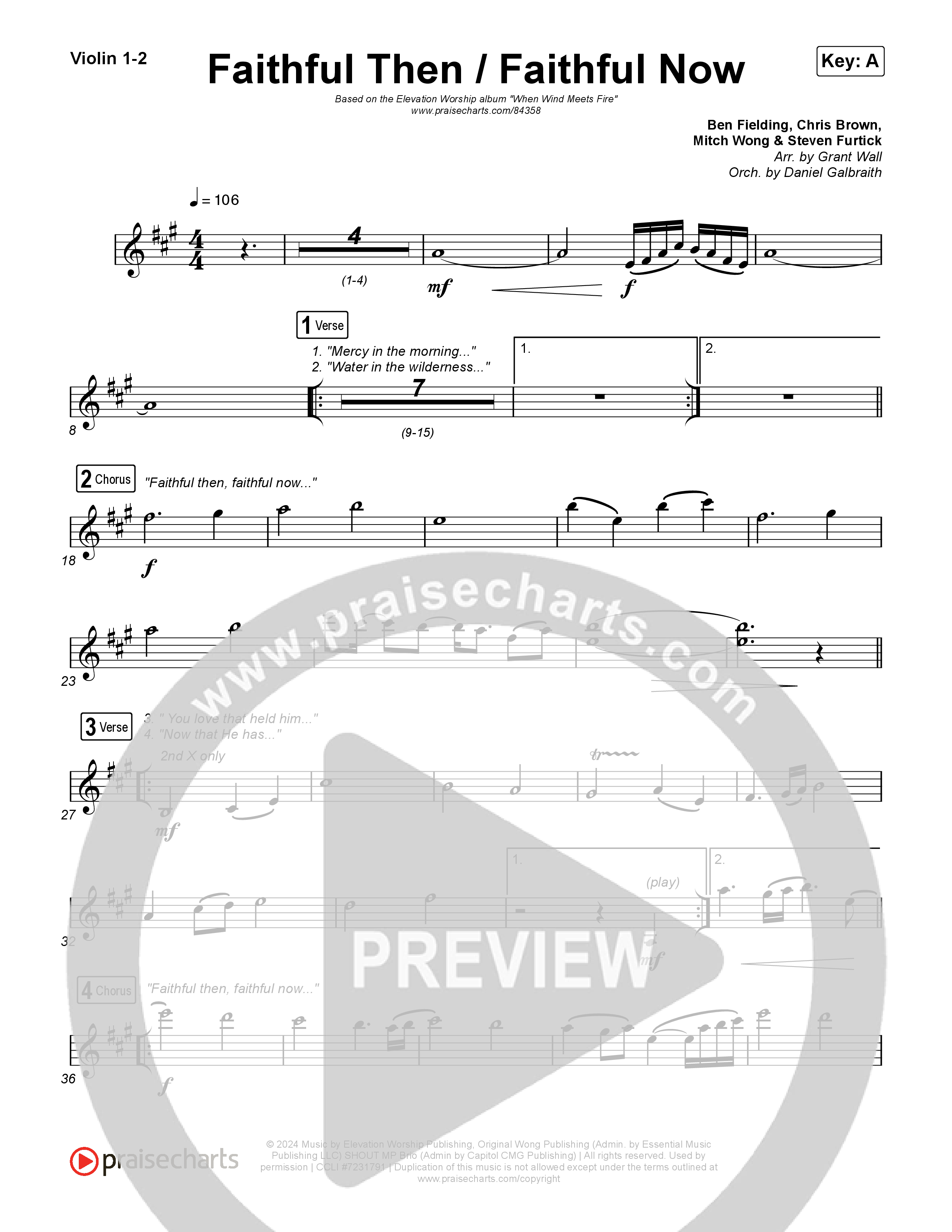 Faithful Then / Faithful Now Violin 1,2 (Elevation Worship / Chris Brown)