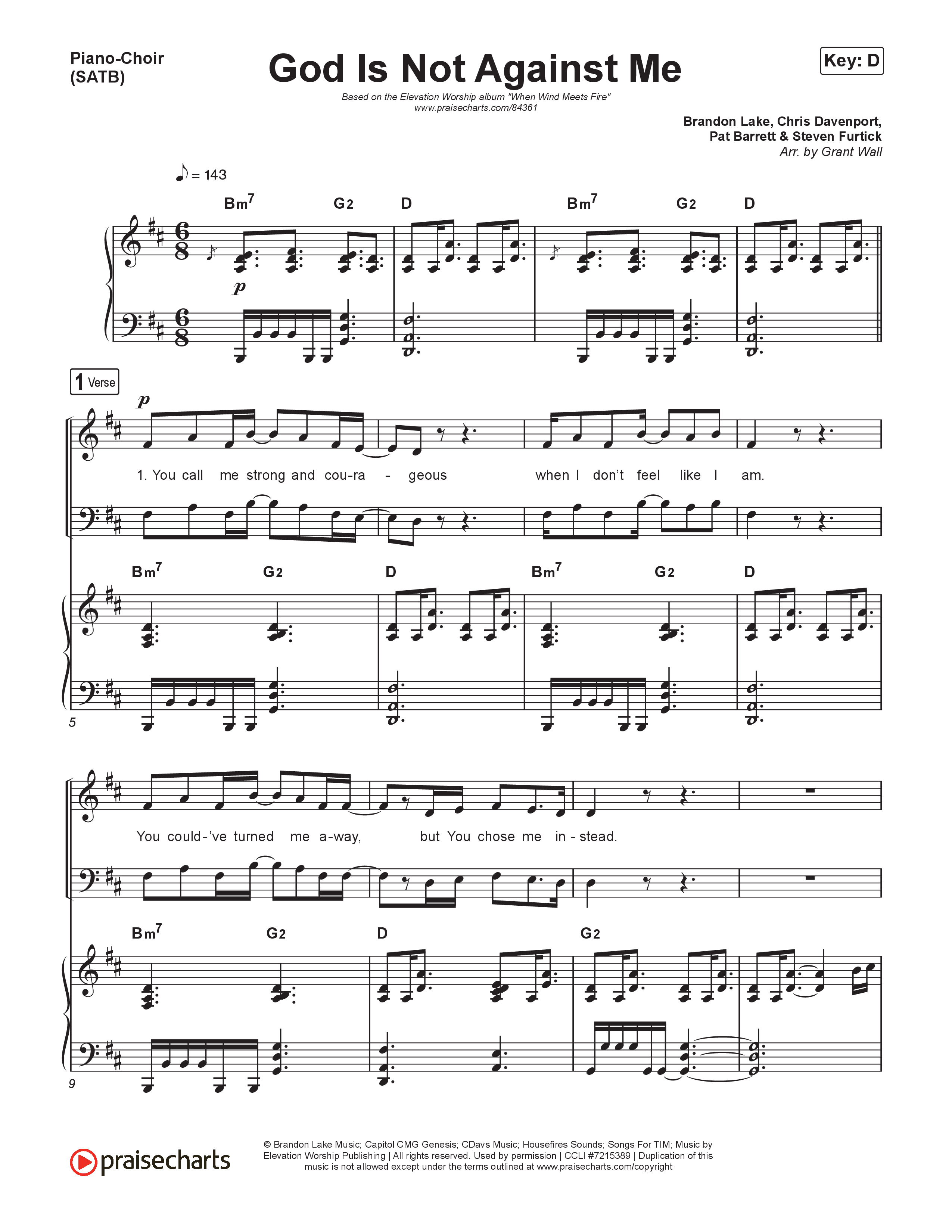 God Is Not Against Me Piano/Vocal Pack (Elevation Worship / Jonsal Barrientes / Tiffany Hudson)