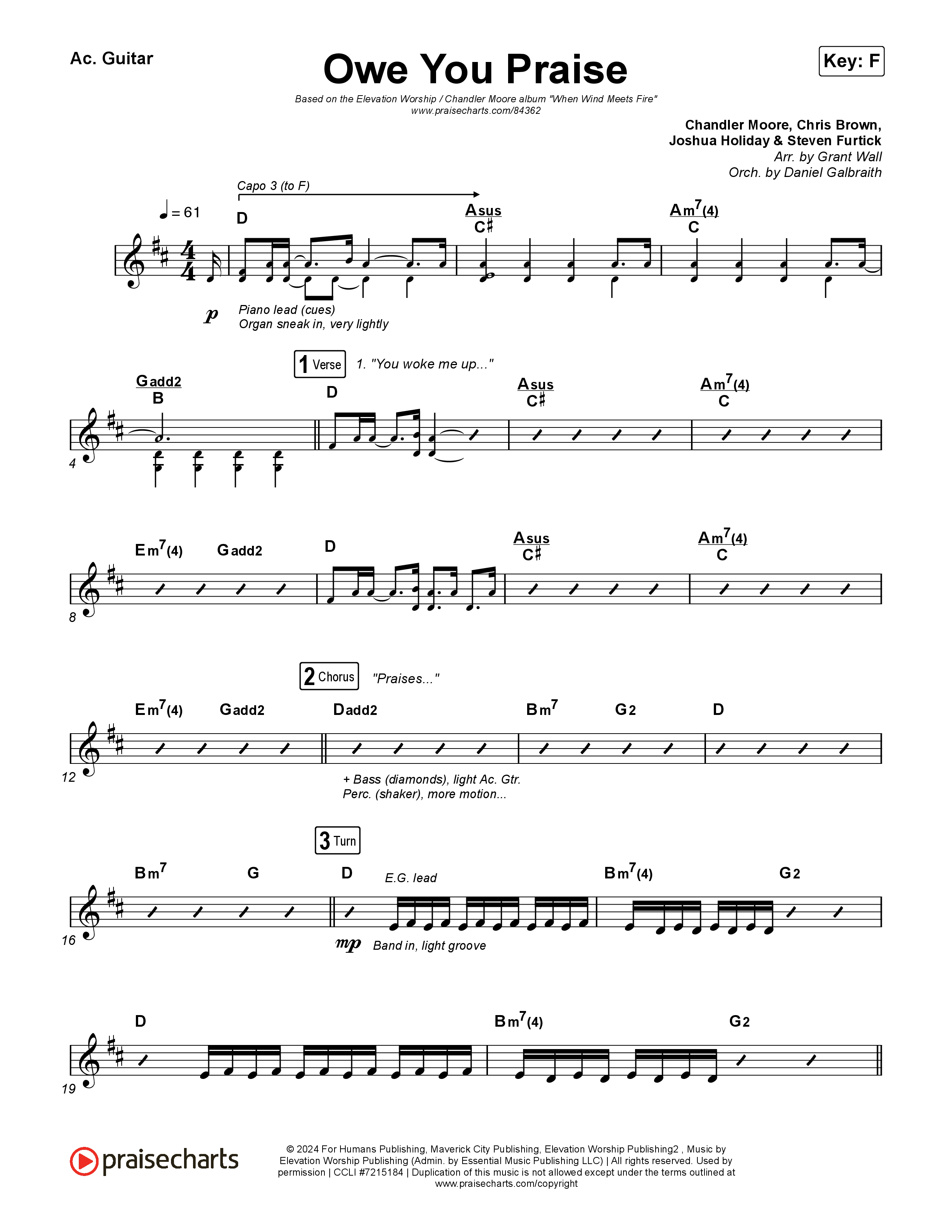 Owe You Praise Acoustic Guitar (Elevation Worship / Chandler Moore)