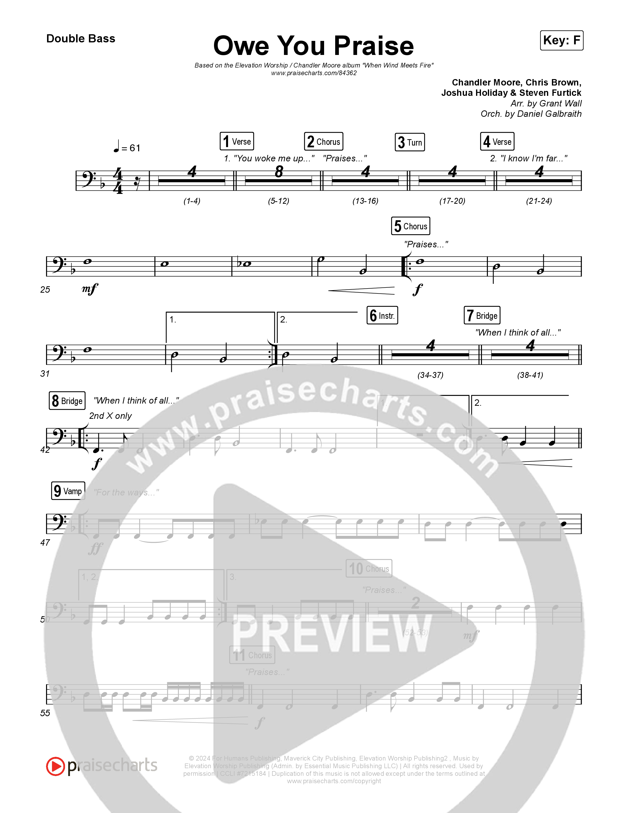 Owe You Praise String Bass (Elevation Worship / Chandler Moore)