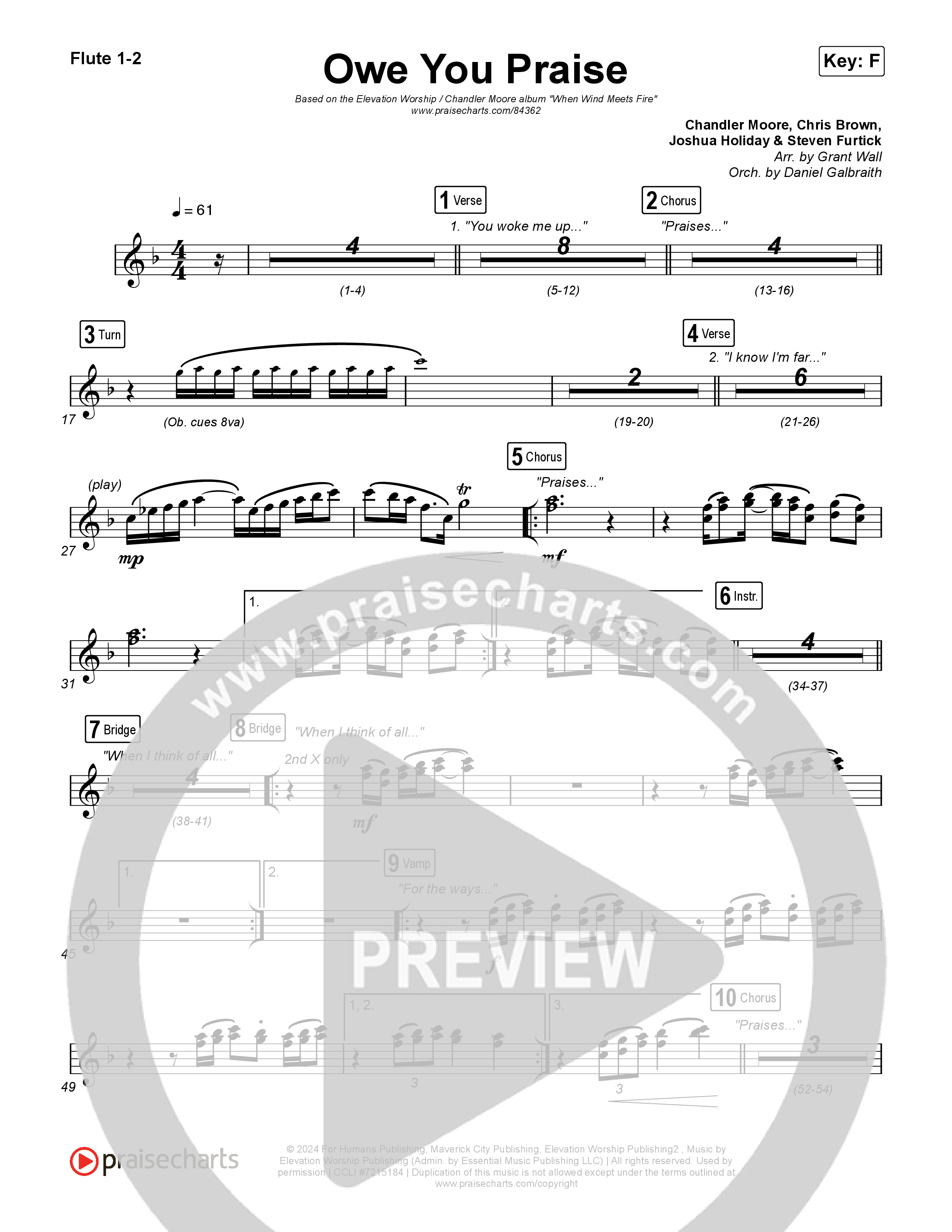 Owe You Praise Flute 1,2 (Elevation Worship / Chandler Moore)