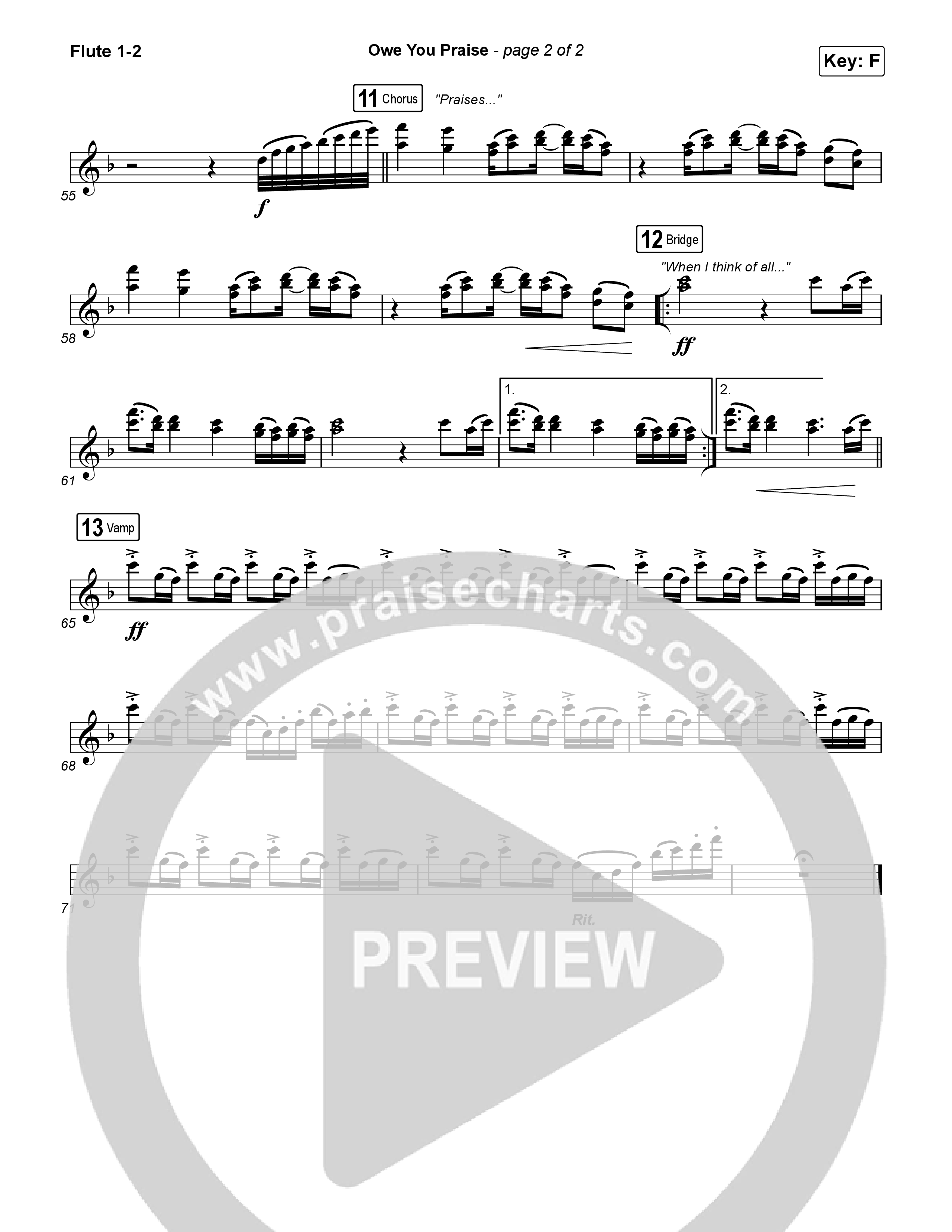 Owe You Praise Flute 1,2 (Elevation Worship / Chandler Moore)