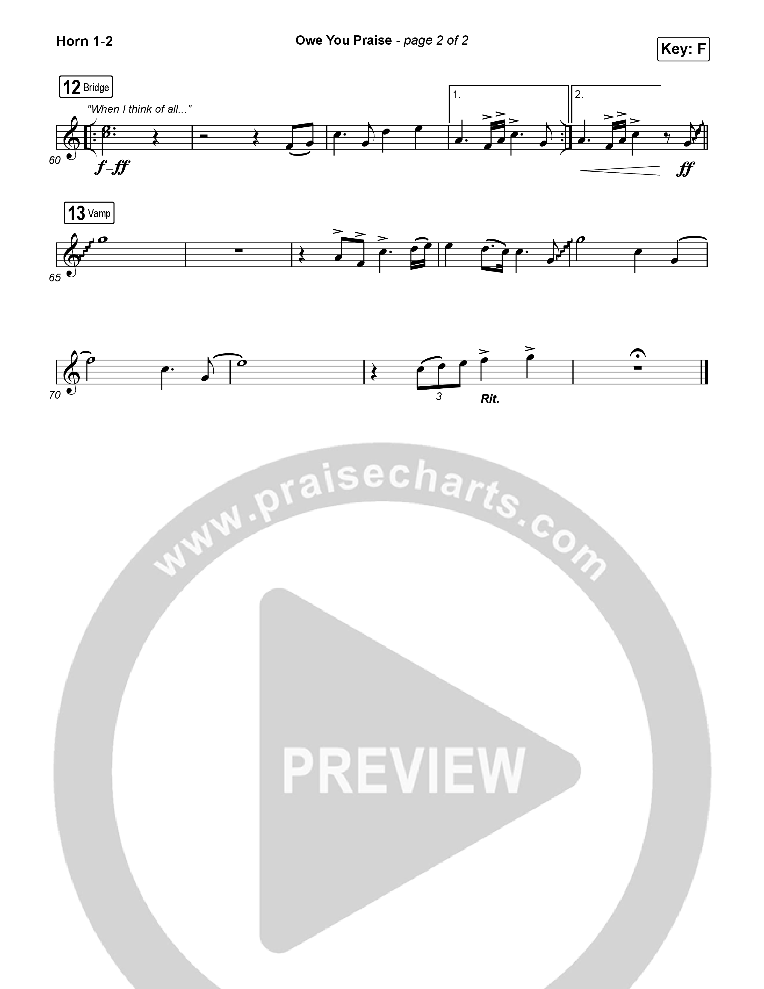 Owe You Praise Brass Pack (Elevation Worship / Chandler Moore)