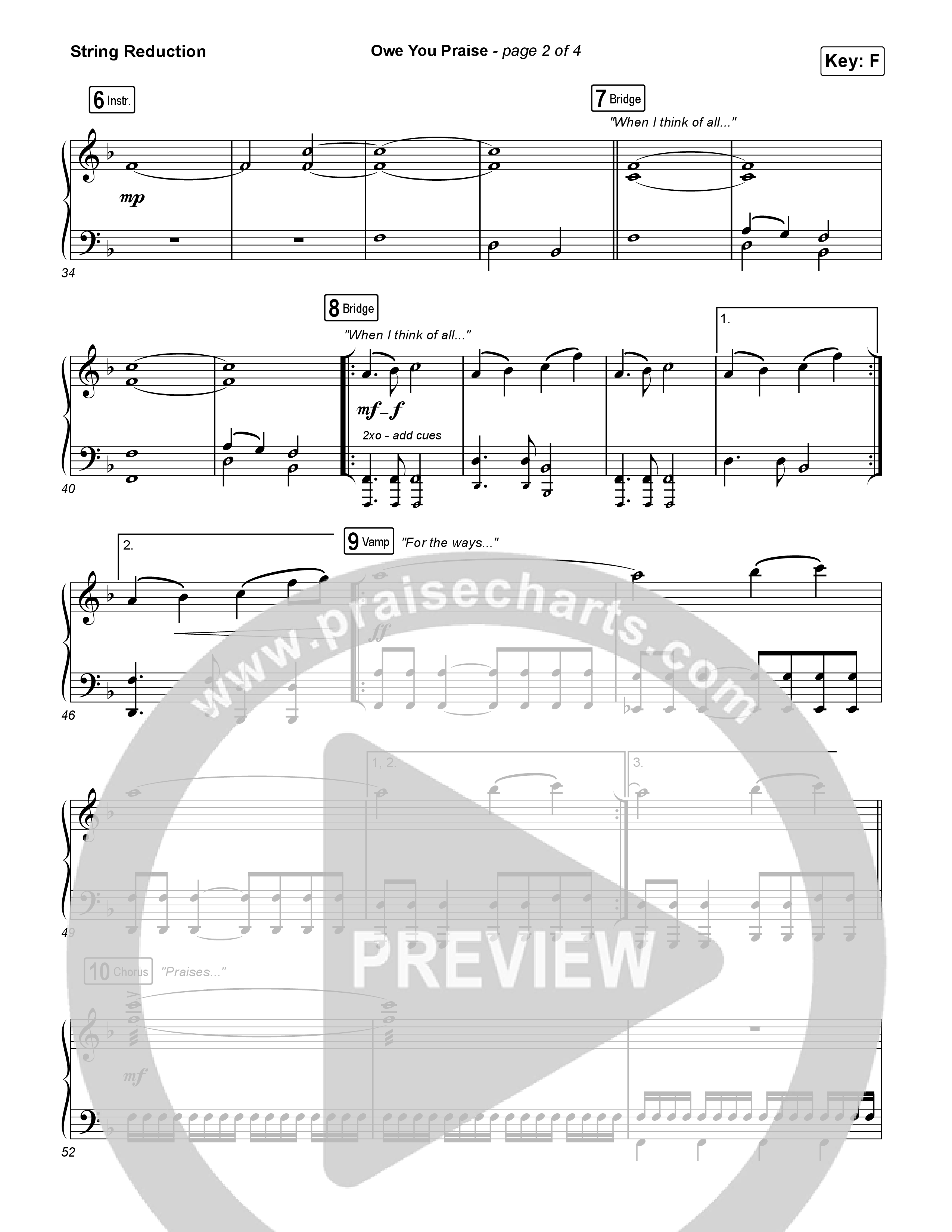 Owe You Praise String Reduction (Elevation Worship / Chandler Moore)