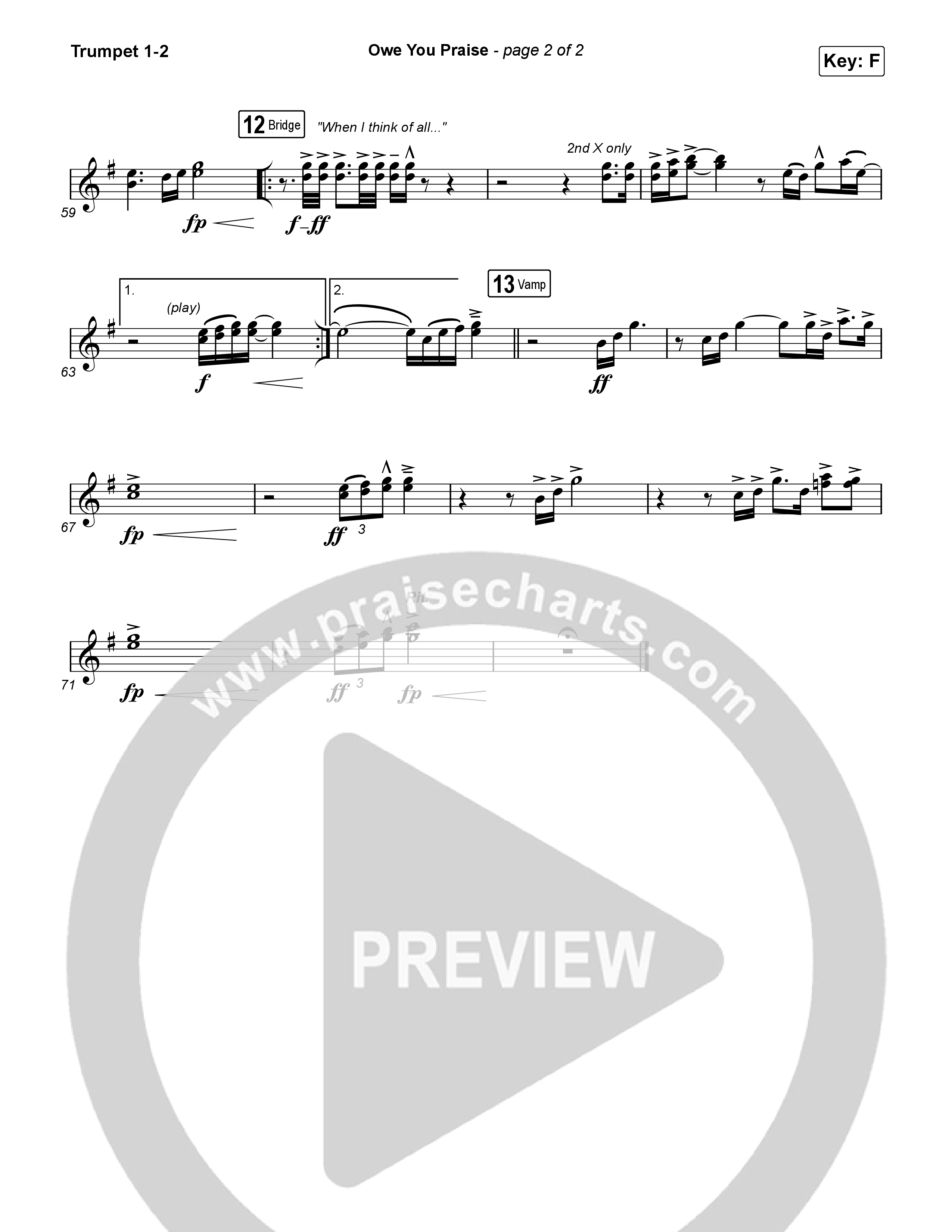 Owe You Praise Trumpet 1,2 (Elevation Worship / Chandler Moore)