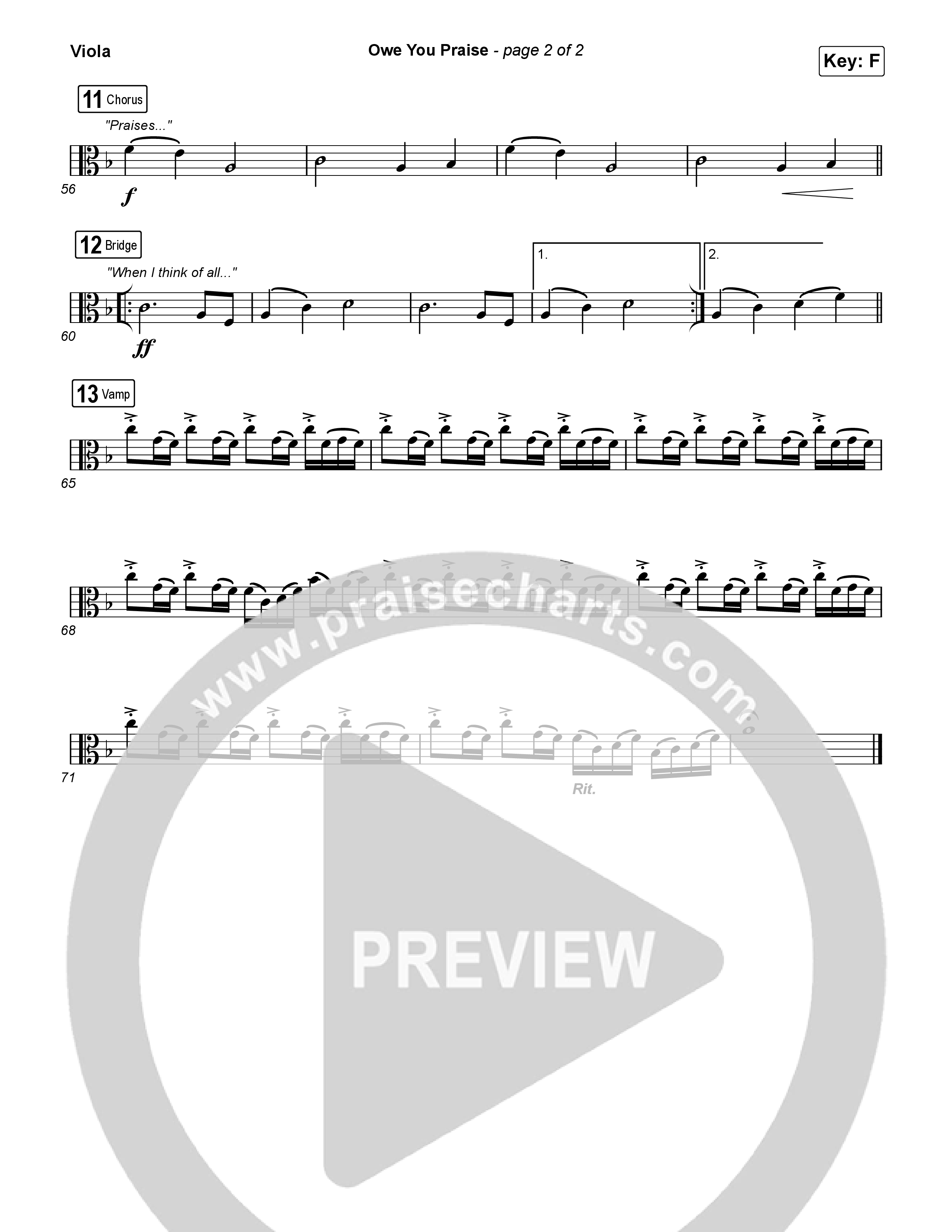 Owe You Praise Viola (Elevation Worship / Chandler Moore)