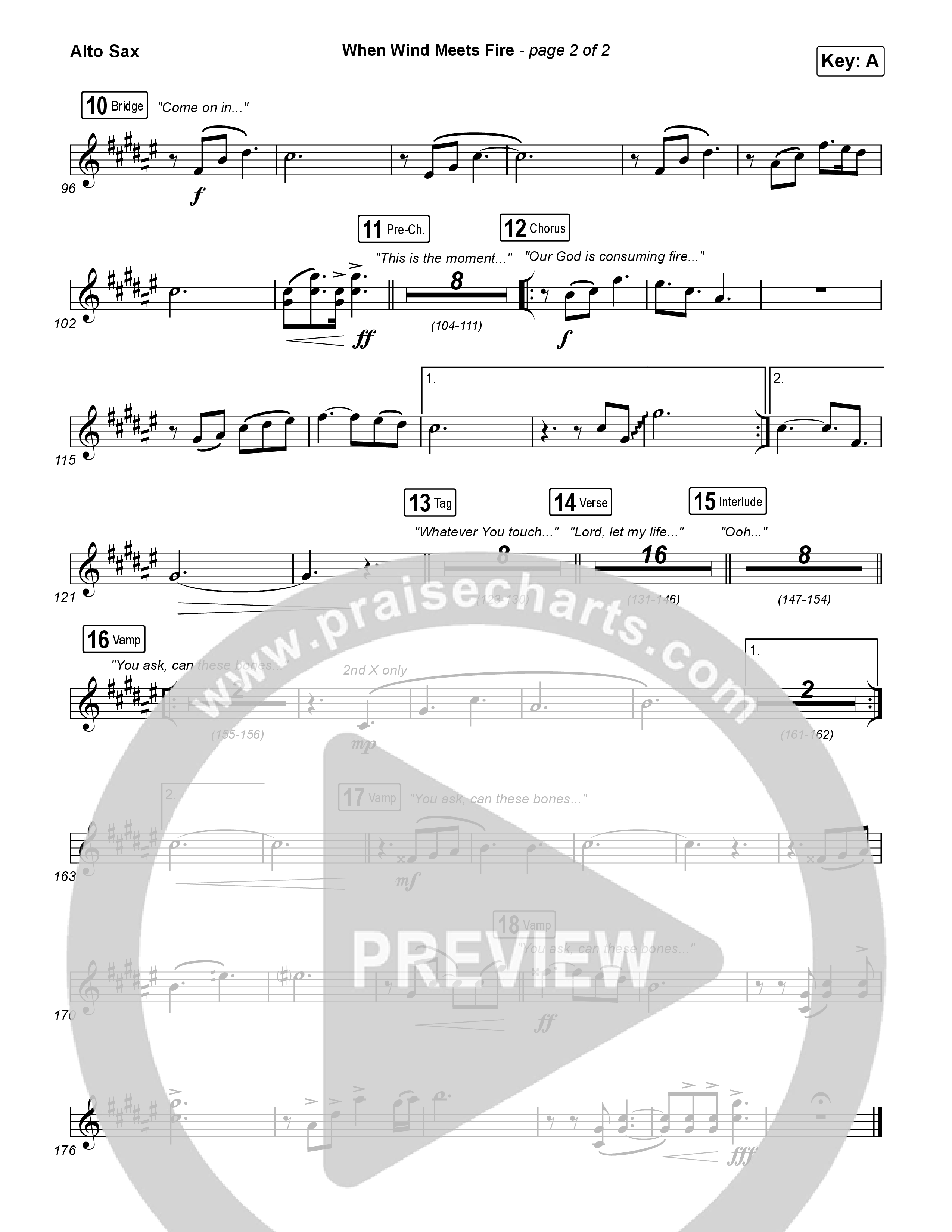 When Wind Meets Fire Alto Sax (Elevation Worship / Chris Brown / Tiffany Hudson)