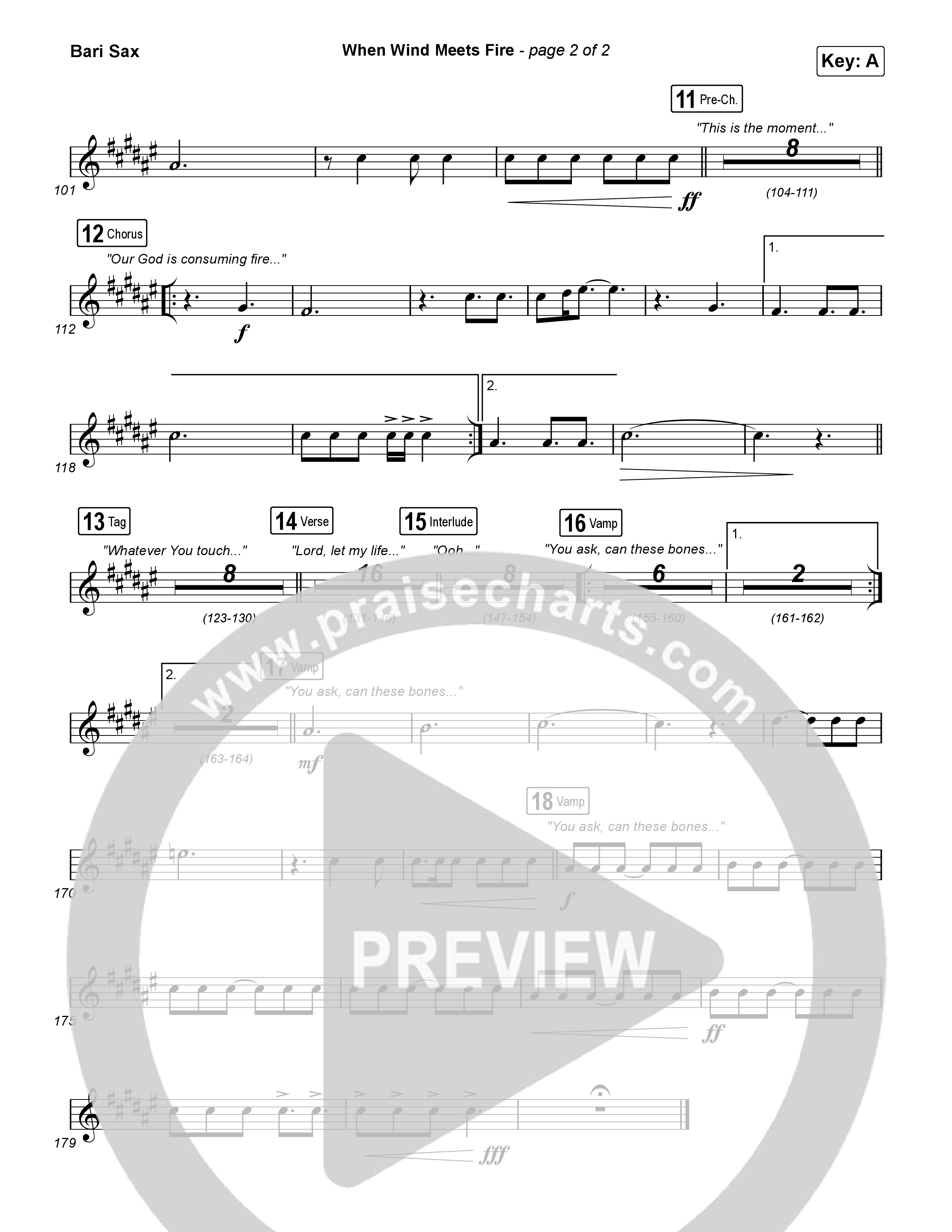 When Wind Meets Fire Bari Sax (Elevation Worship / Chris Brown / Tiffany Hudson)