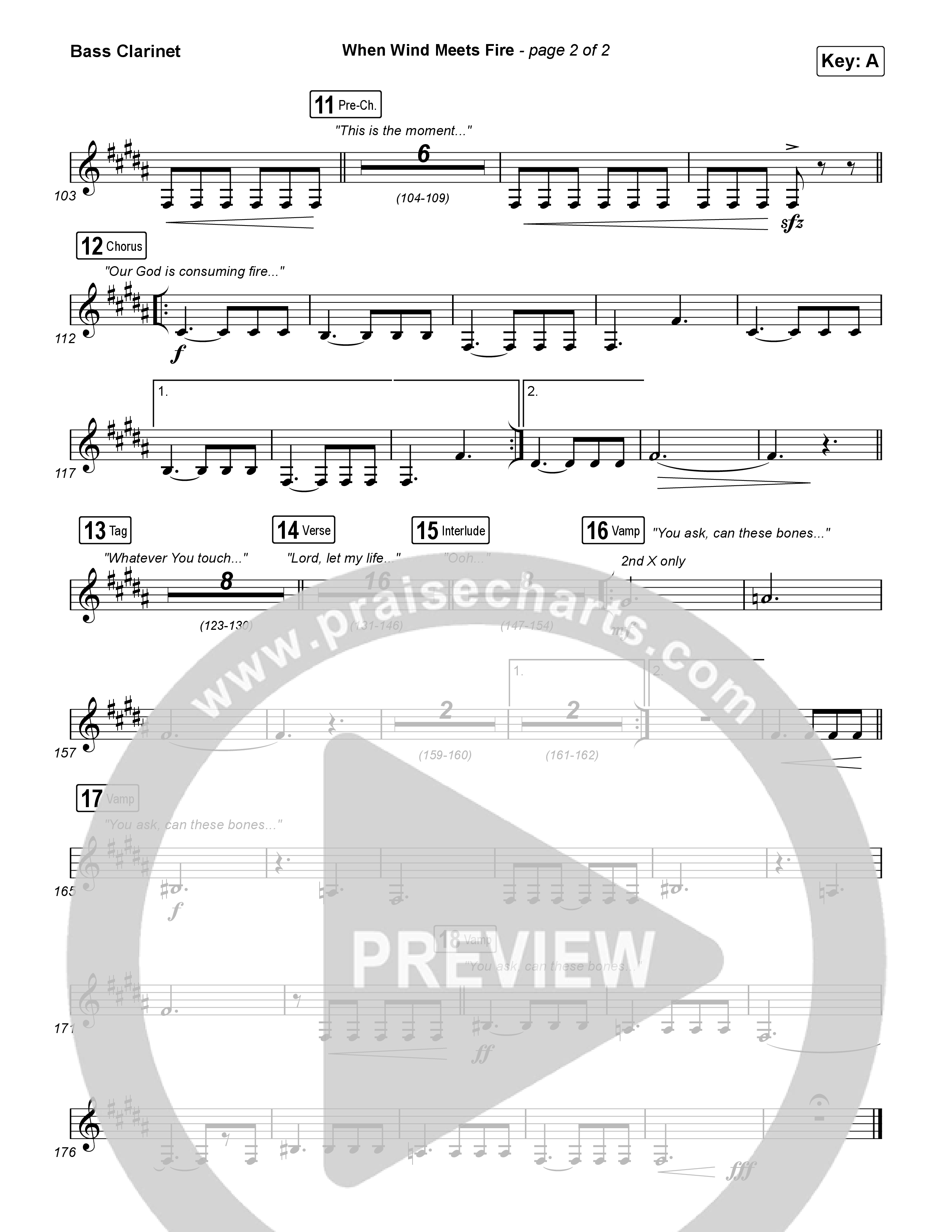 When Wind Meets Fire Bass Clarinet (Elevation Worship / Chris Brown / Tiffany Hudson)