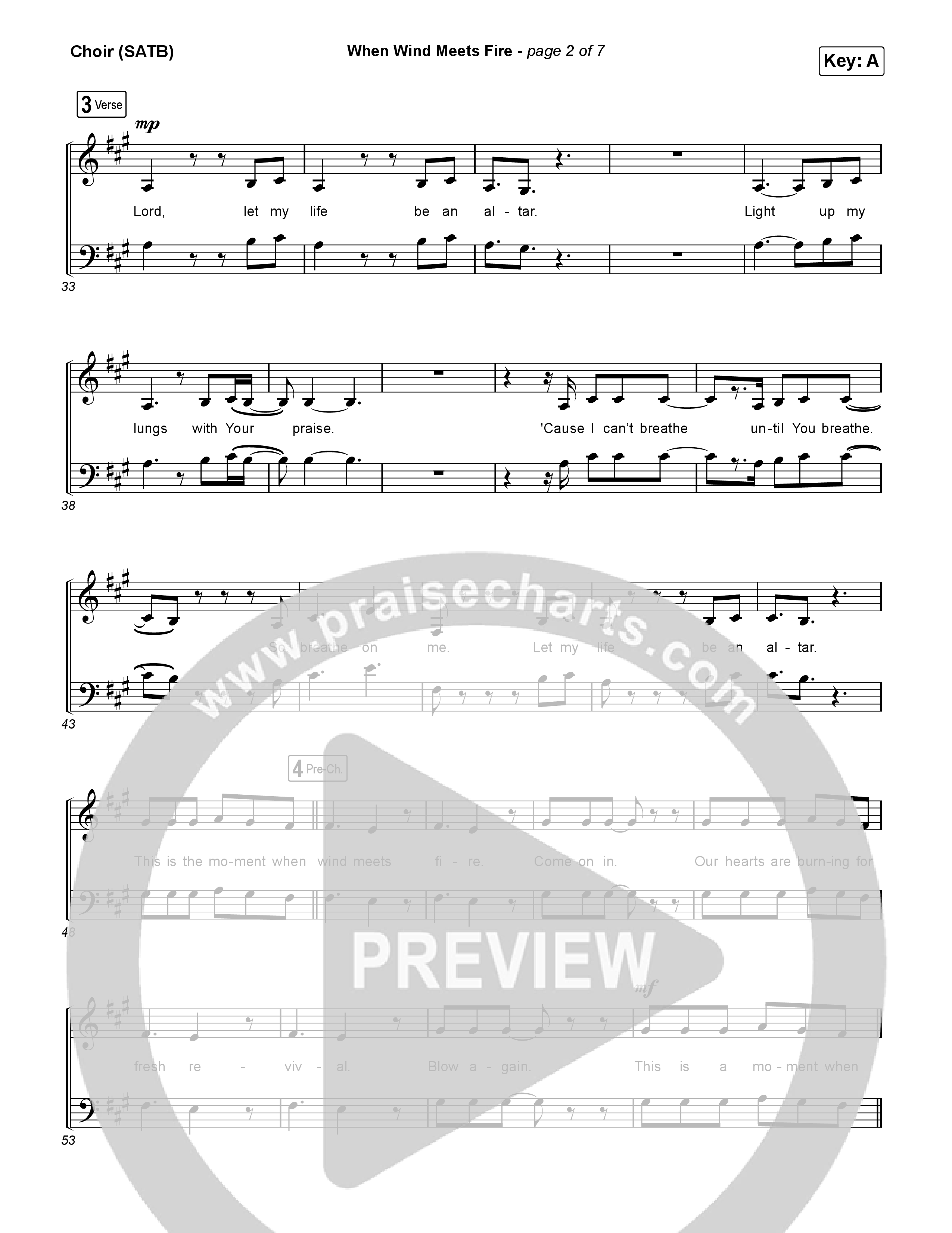 When Wind Meets Fire Choir Sheet (SATB) (Elevation Worship / Chris Brown / Tiffany Hudson)