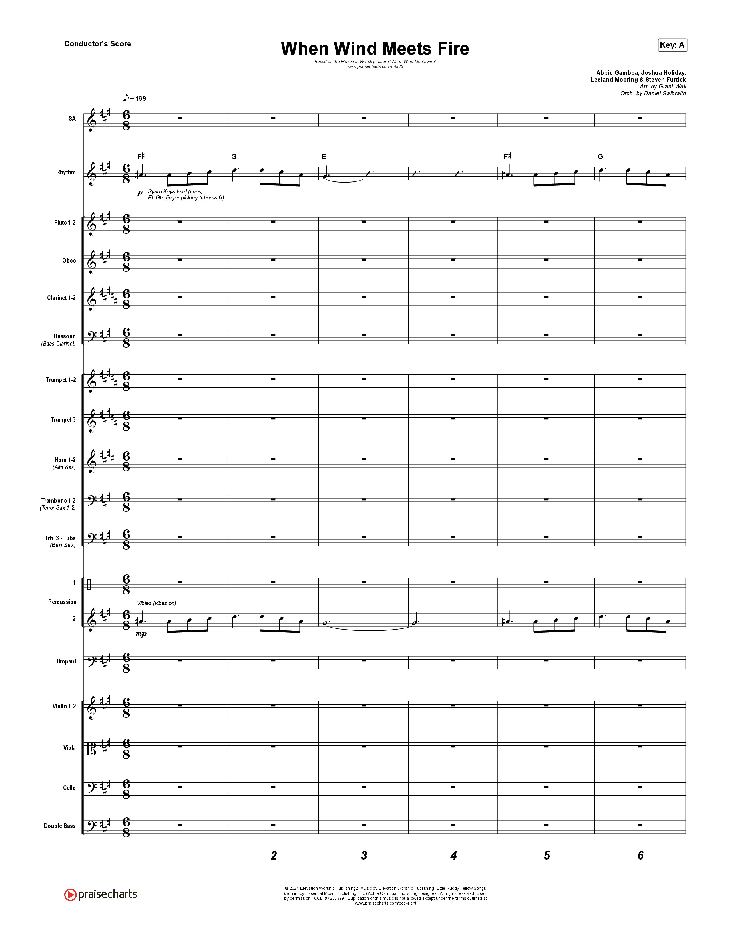 When Wind Meets Fire Conductor's Score (Elevation Worship / Chris Brown / Tiffany Hudson)