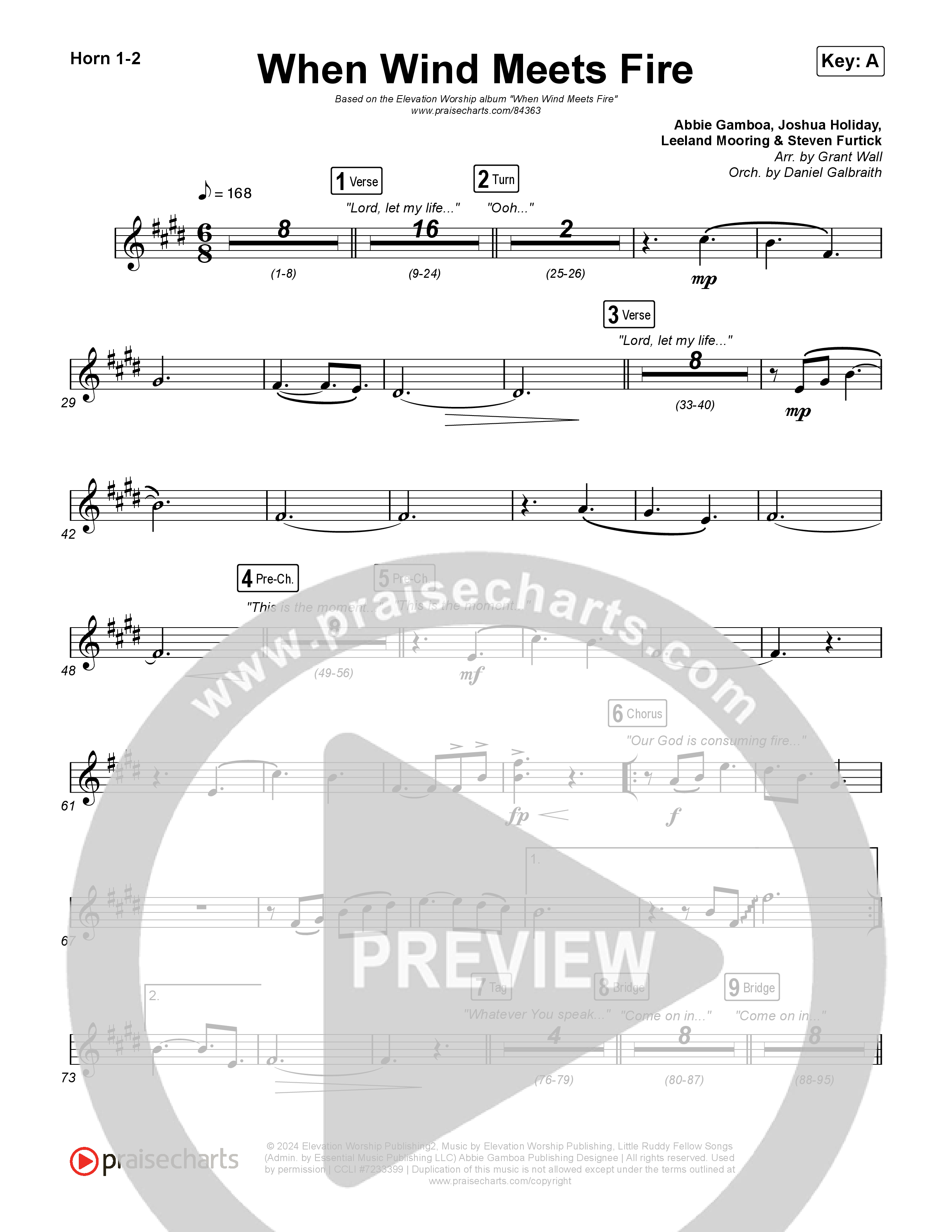 When Wind Meets Fire French Horn 1,2 (Elevation Worship / Chris Brown / Tiffany Hudson)