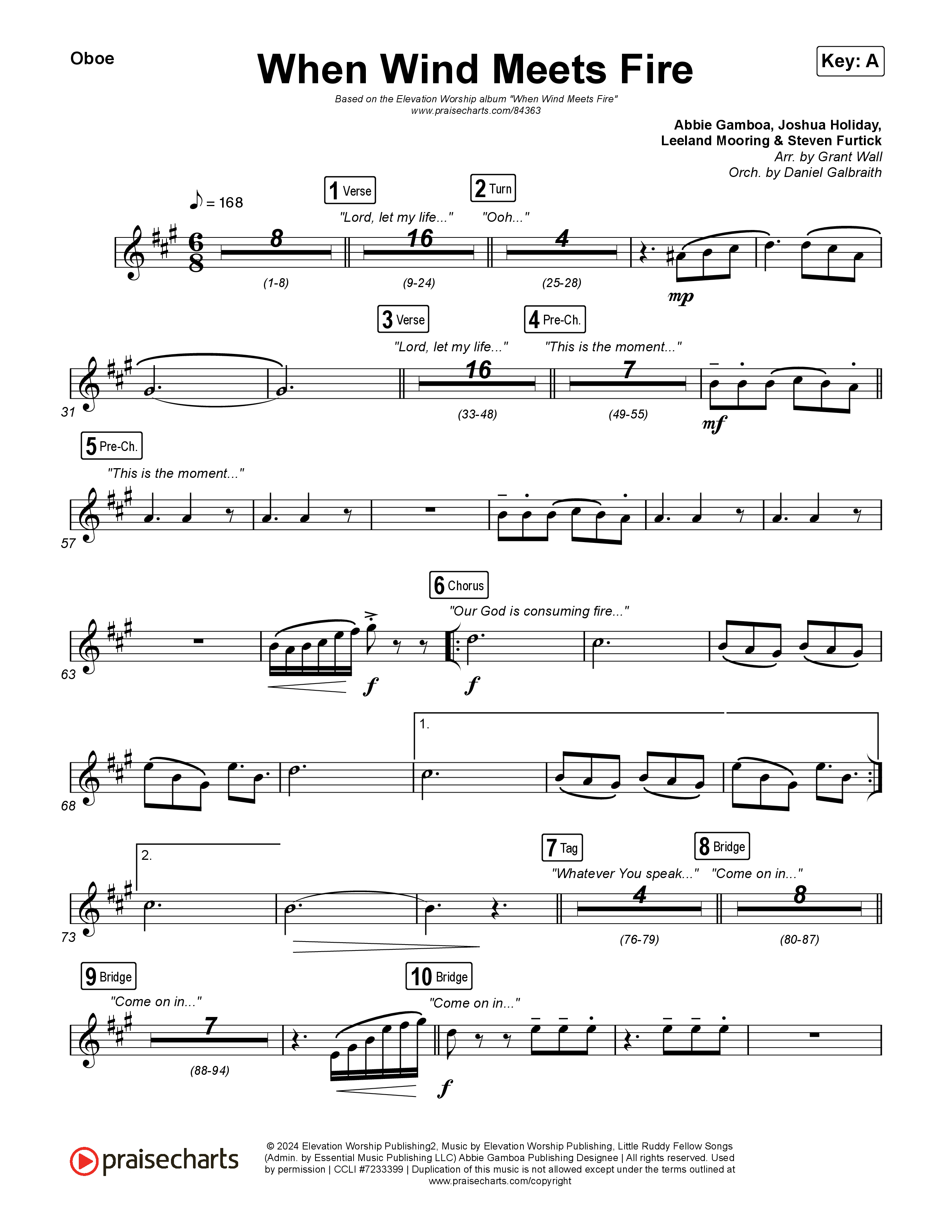 When Wind Meets Fire Oboe (Elevation Worship / Chris Brown / Tiffany Hudson)