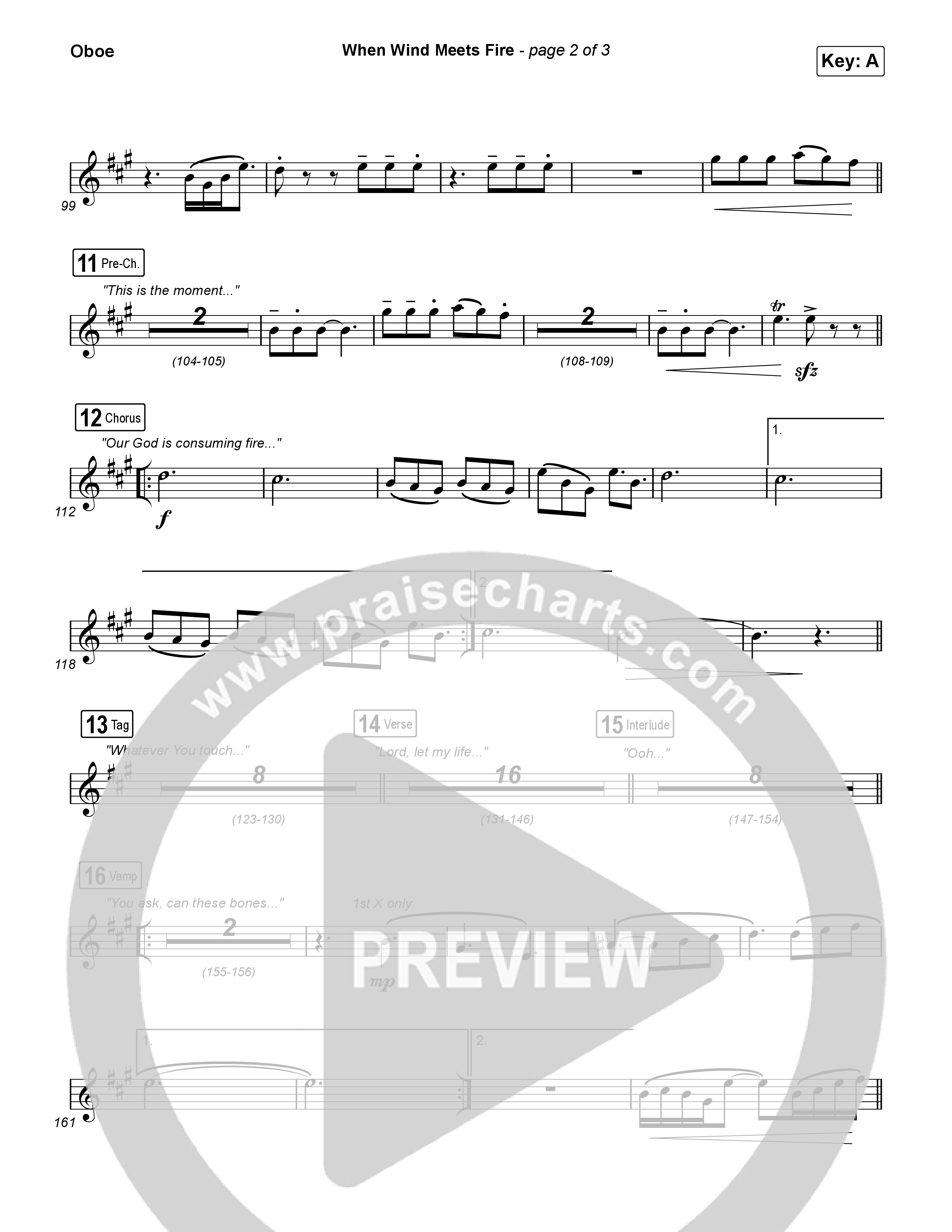 When Wind Meets Fire Oboe (Elevation Worship / Chris Brown / Tiffany Hudson)