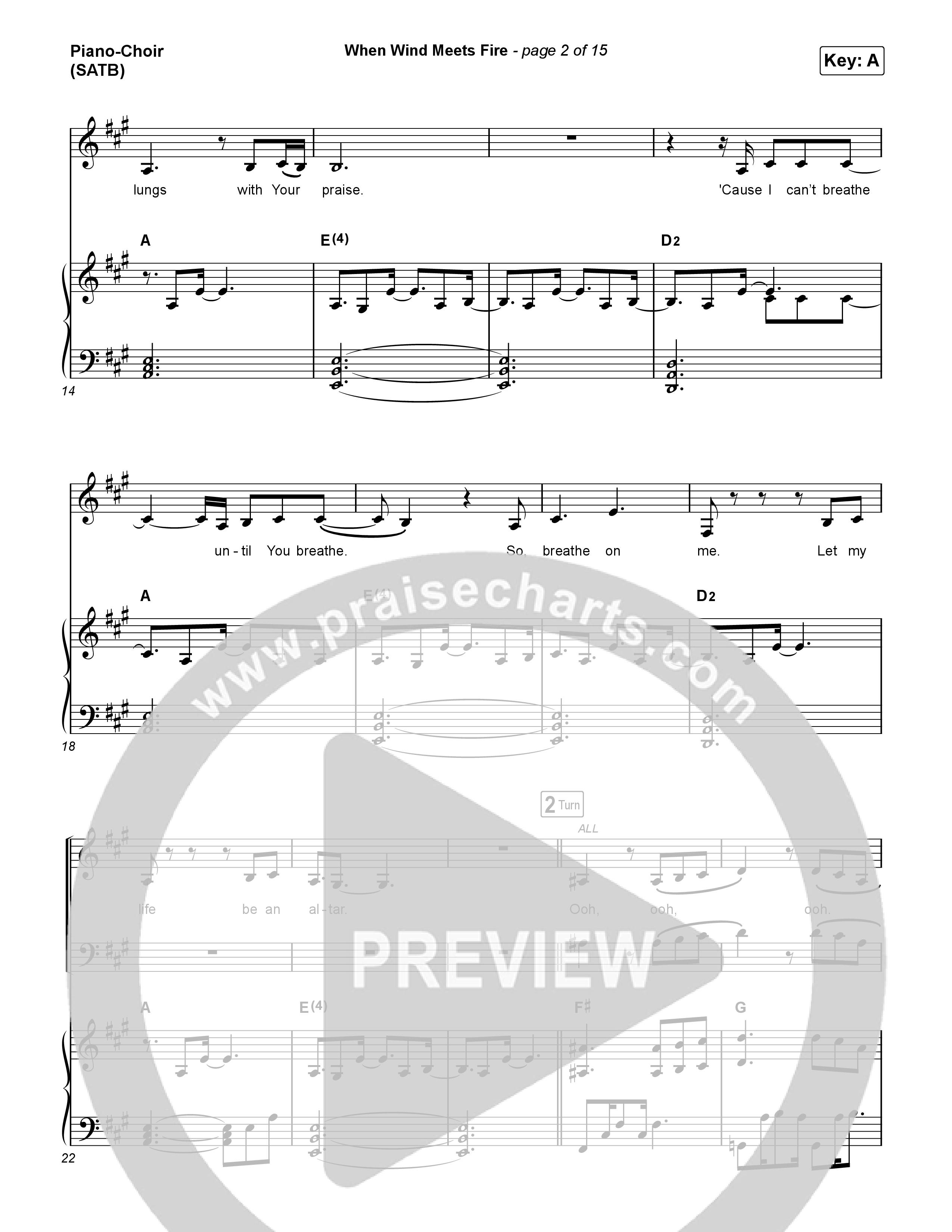 When Wind Meets Fire Piano/Vocal Pack (Elevation Worship / Chris Brown / Tiffany Hudson)