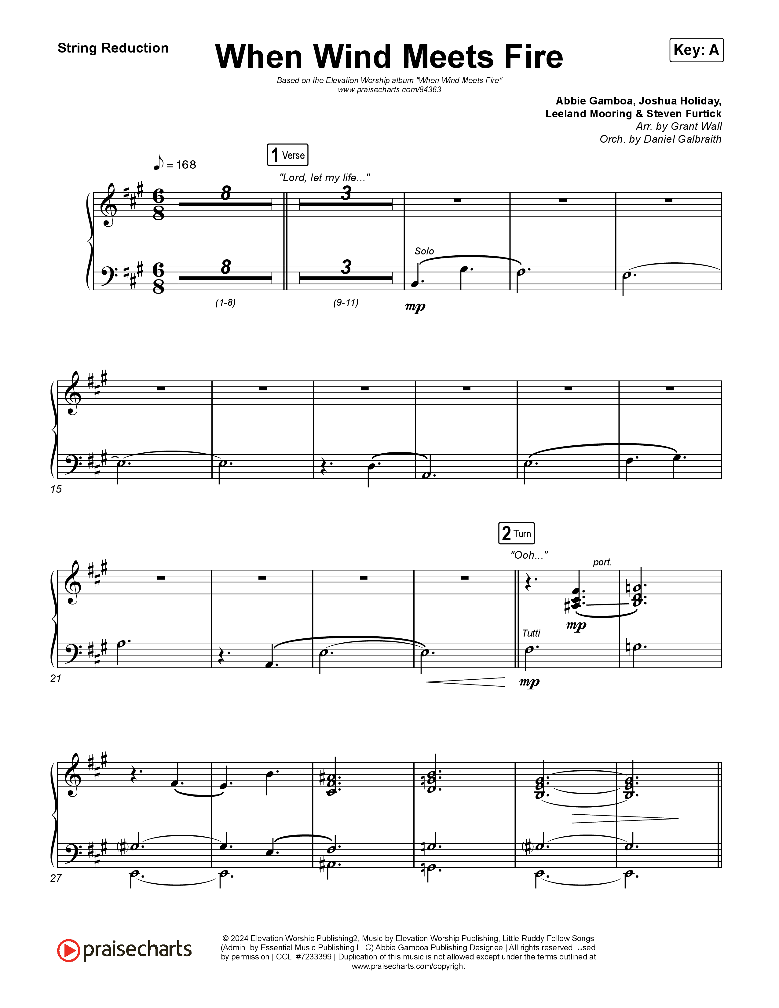 When Wind Meets Fire String Reduction (Elevation Worship / Chris Brown / Tiffany Hudson)