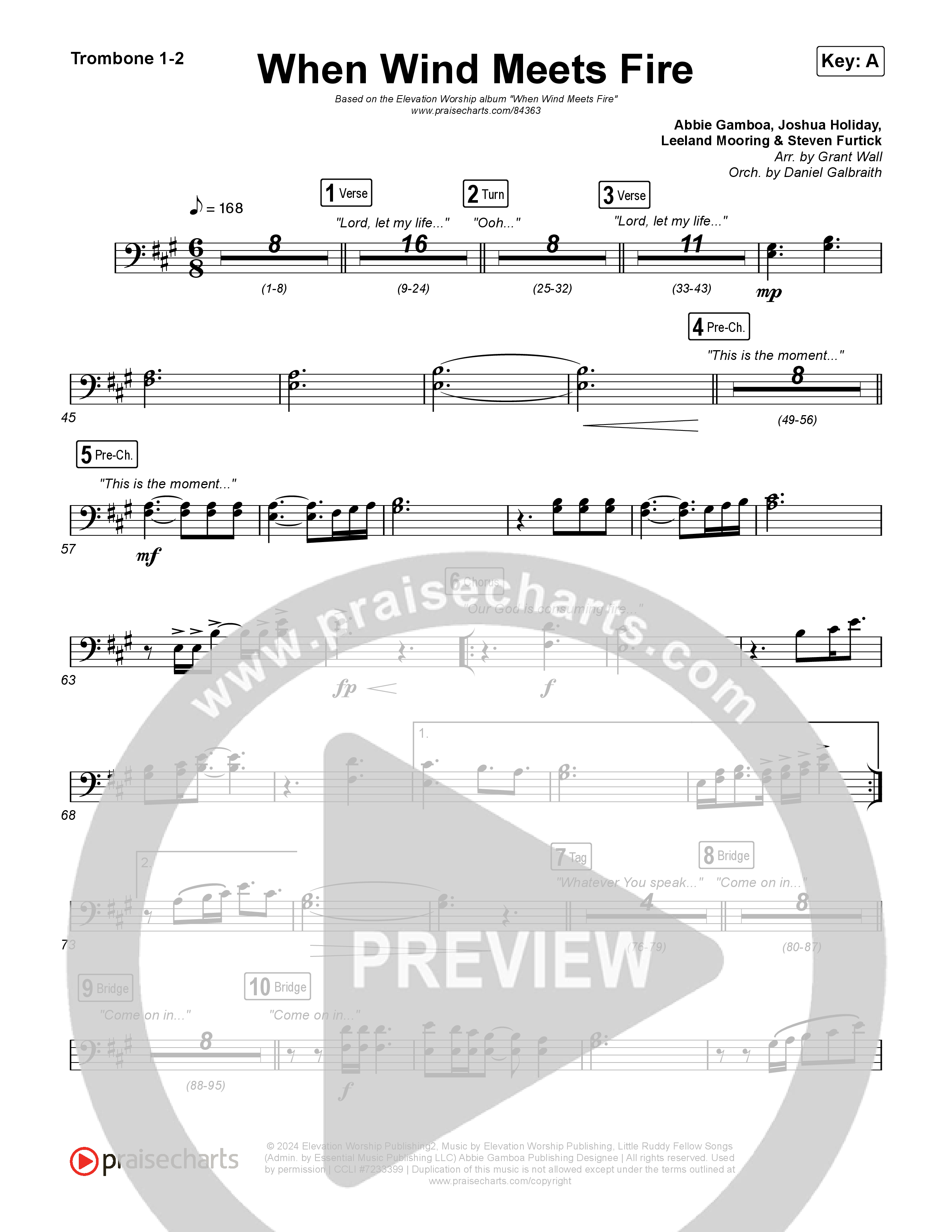 When Wind Meets Fire Trombone 1,2 (Elevation Worship / Chris Brown / Tiffany Hudson)