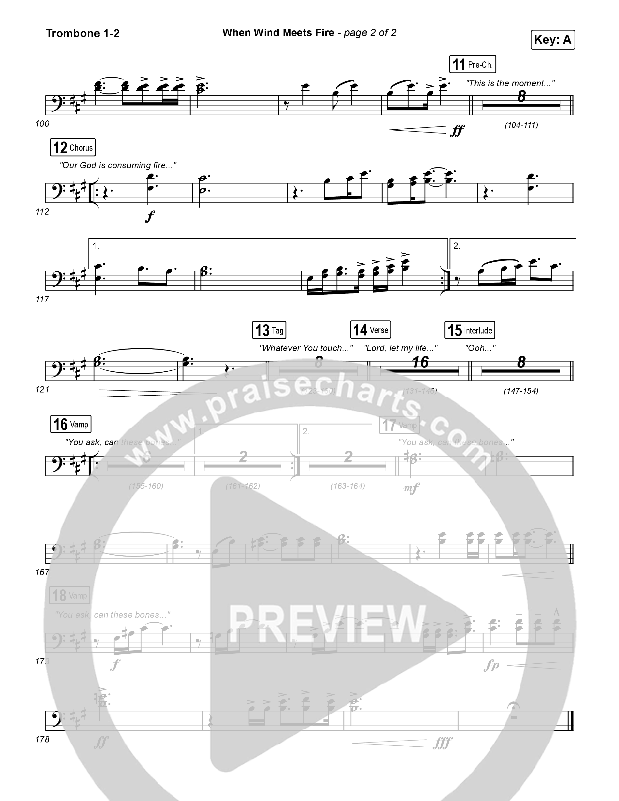 When Wind Meets Fire Trombone 1,2 (Elevation Worship / Chris Brown / Tiffany Hudson)