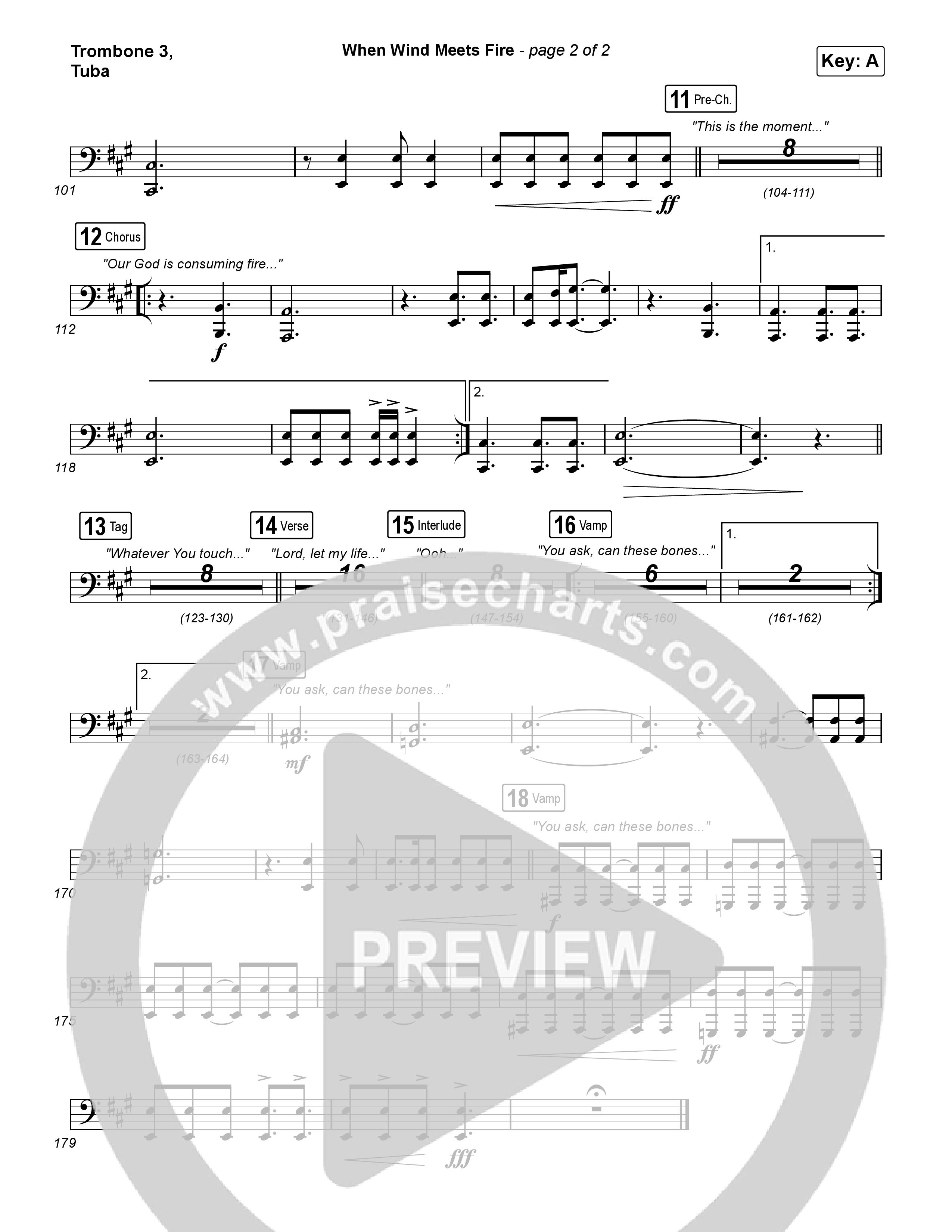 When Wind Meets Fire Trombone 3/Tuba (Elevation Worship / Chris Brown / Tiffany Hudson)