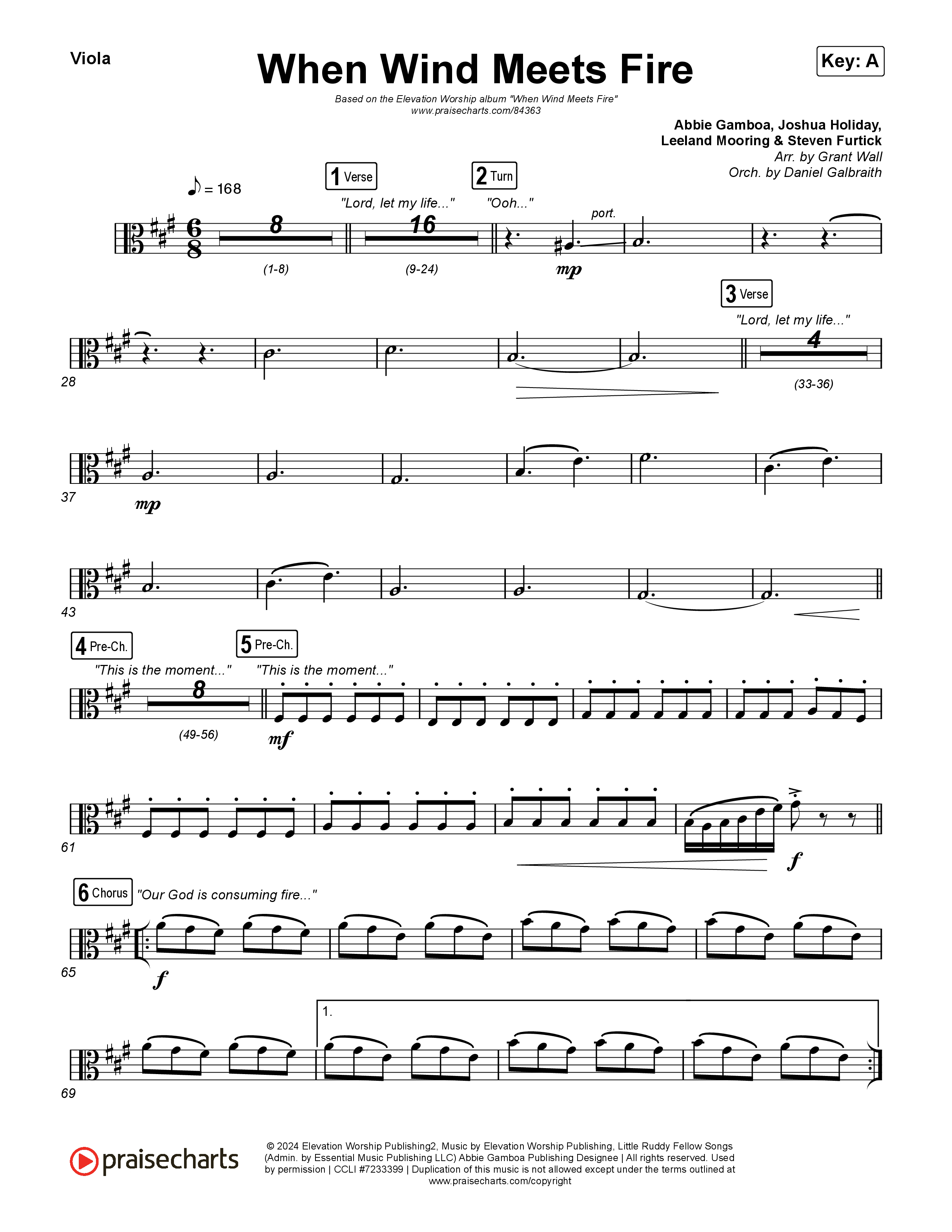 When Wind Meets Fire Viola (Elevation Worship / Chris Brown / Tiffany Hudson)