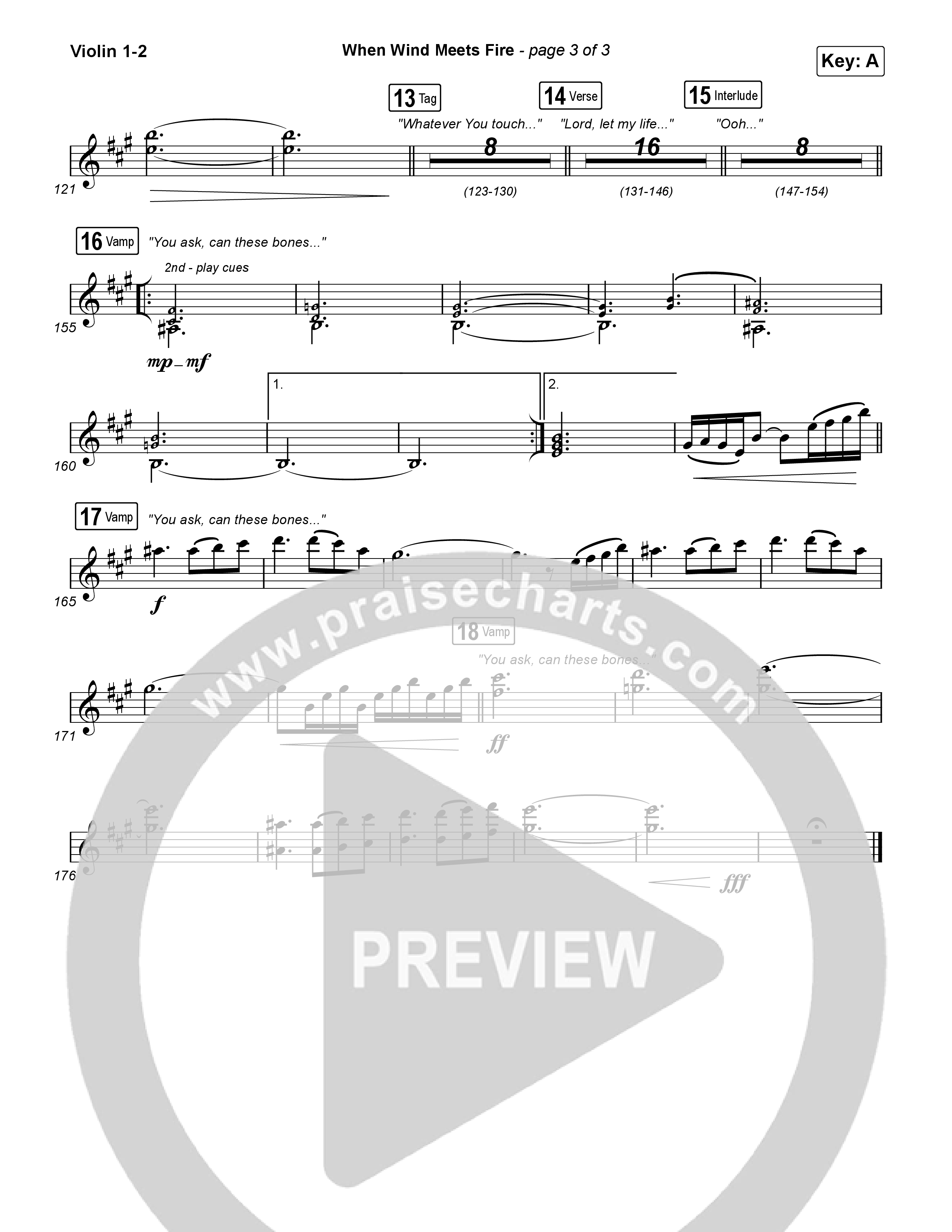 When Wind Meets Fire Violin 1,2 (Elevation Worship / Chris Brown / Tiffany Hudson)