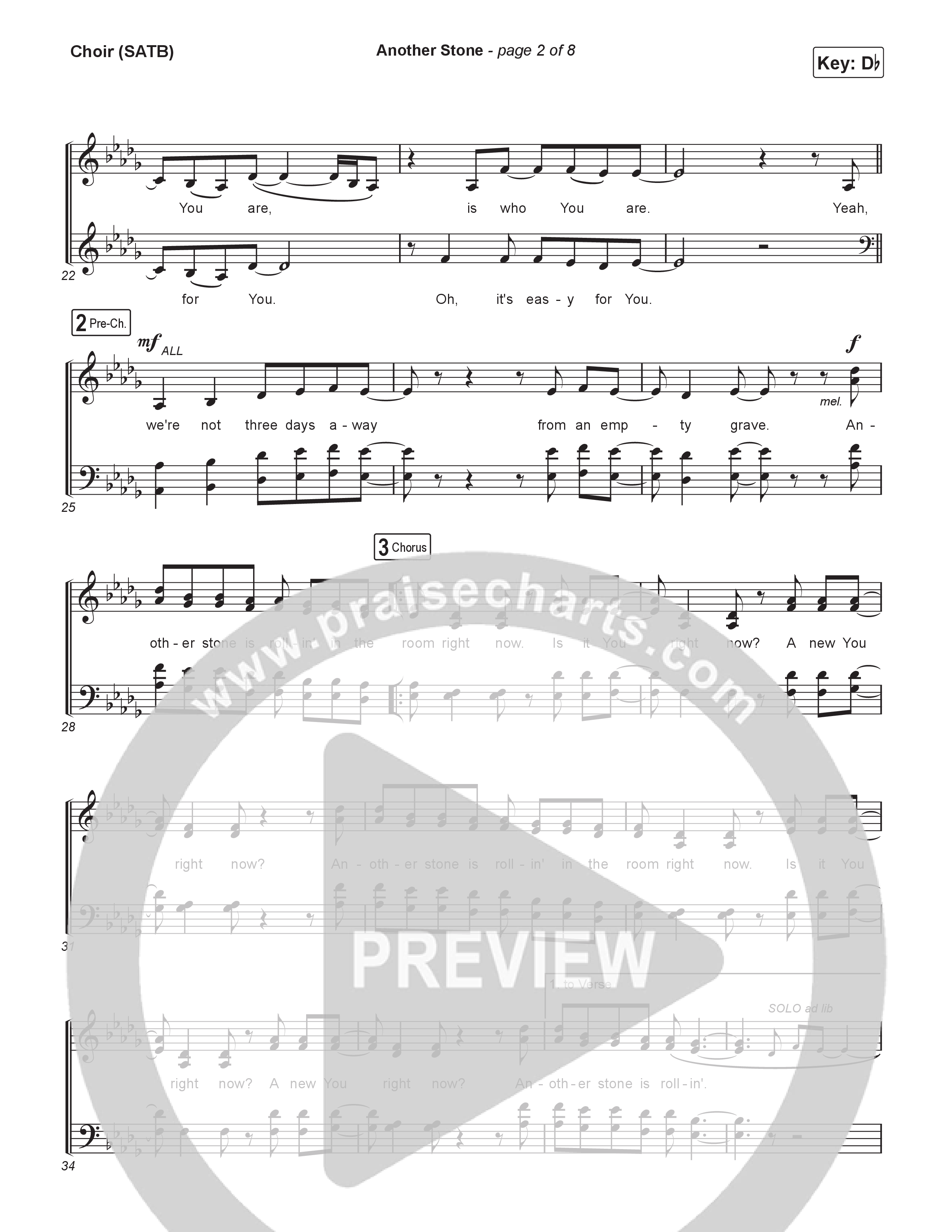 Another Stone Choir Sheet (SATB) (Elevation Worship / Chris Brown / Chandler Moore)