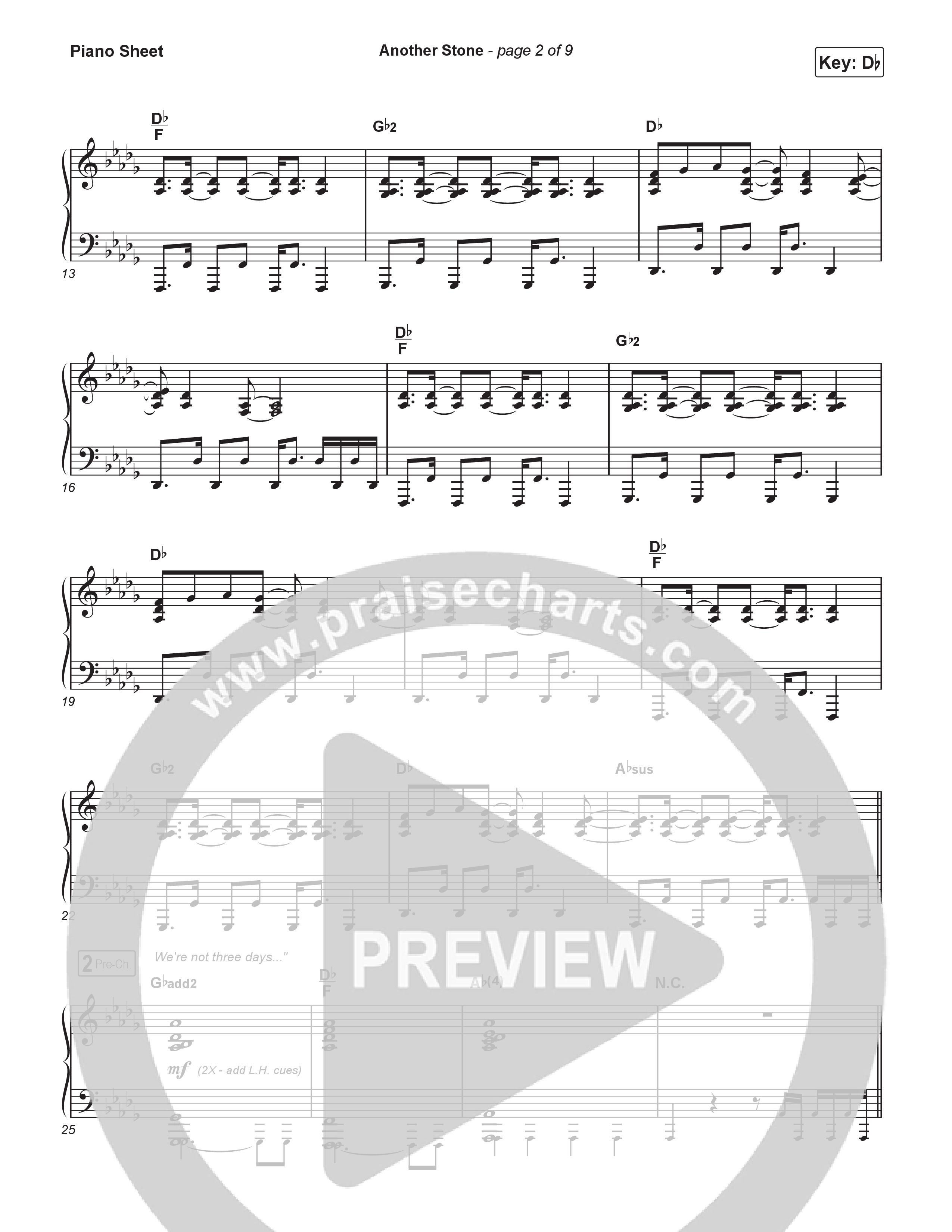 Another Stone Piano Sheet (Elevation Worship / Chris Brown / Chandler Moore)