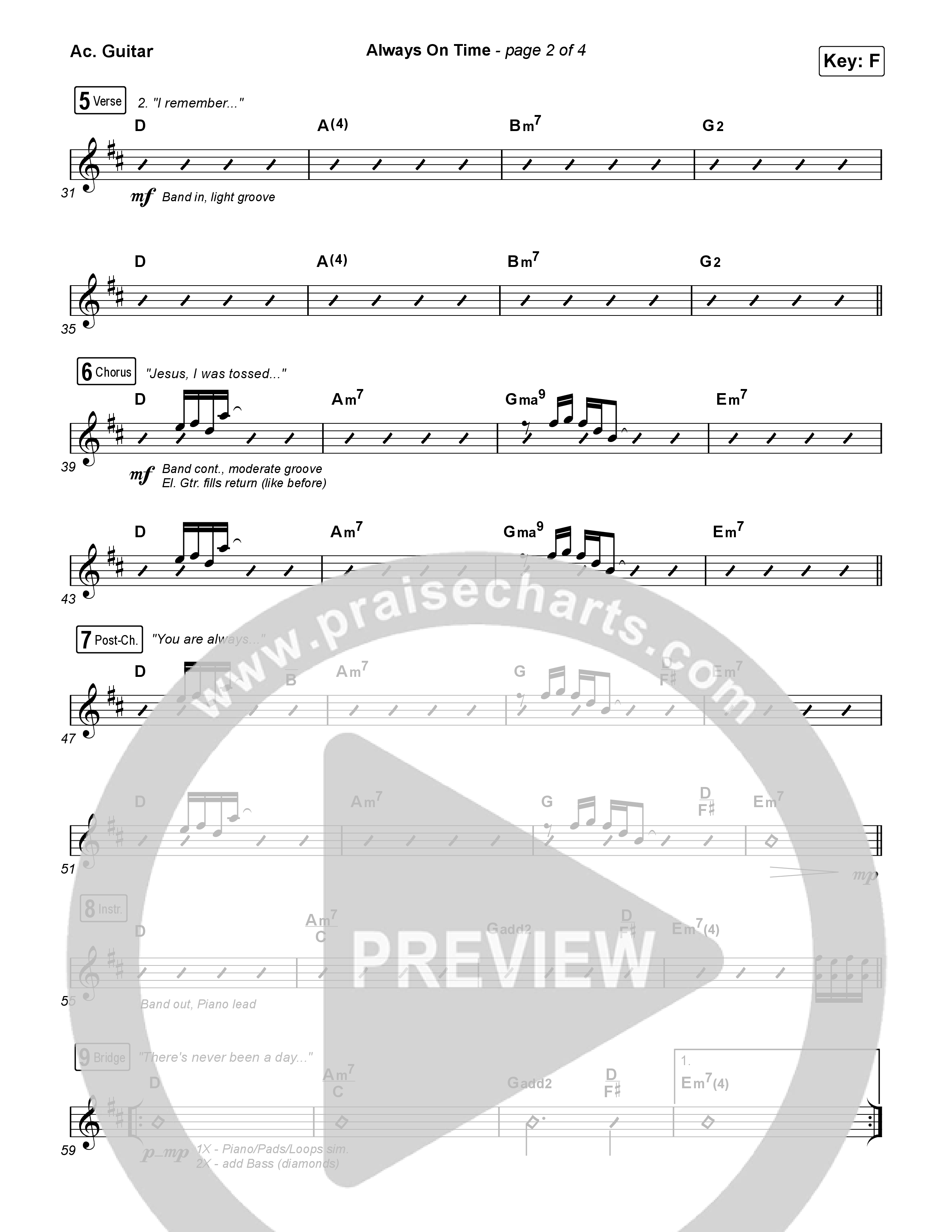 Always On Time Acoustic Guitar (Elevation Worship / Bella Cordero)