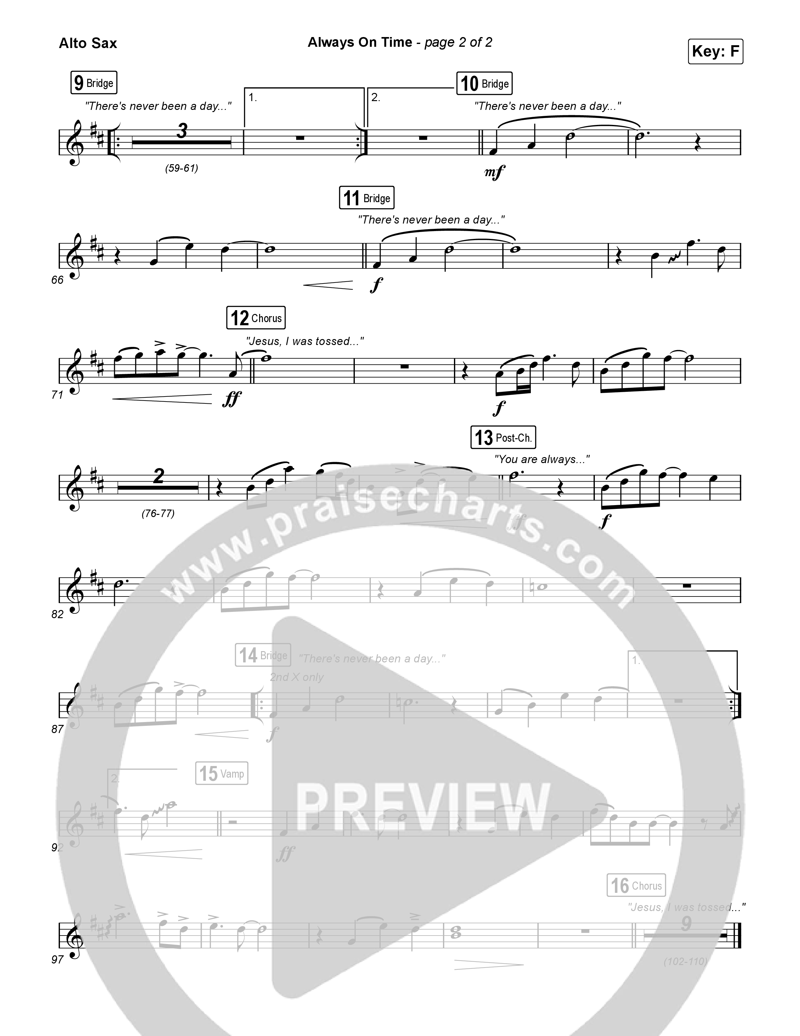 Always On Time Alto Sax (Elevation Worship / Bella Cordero)