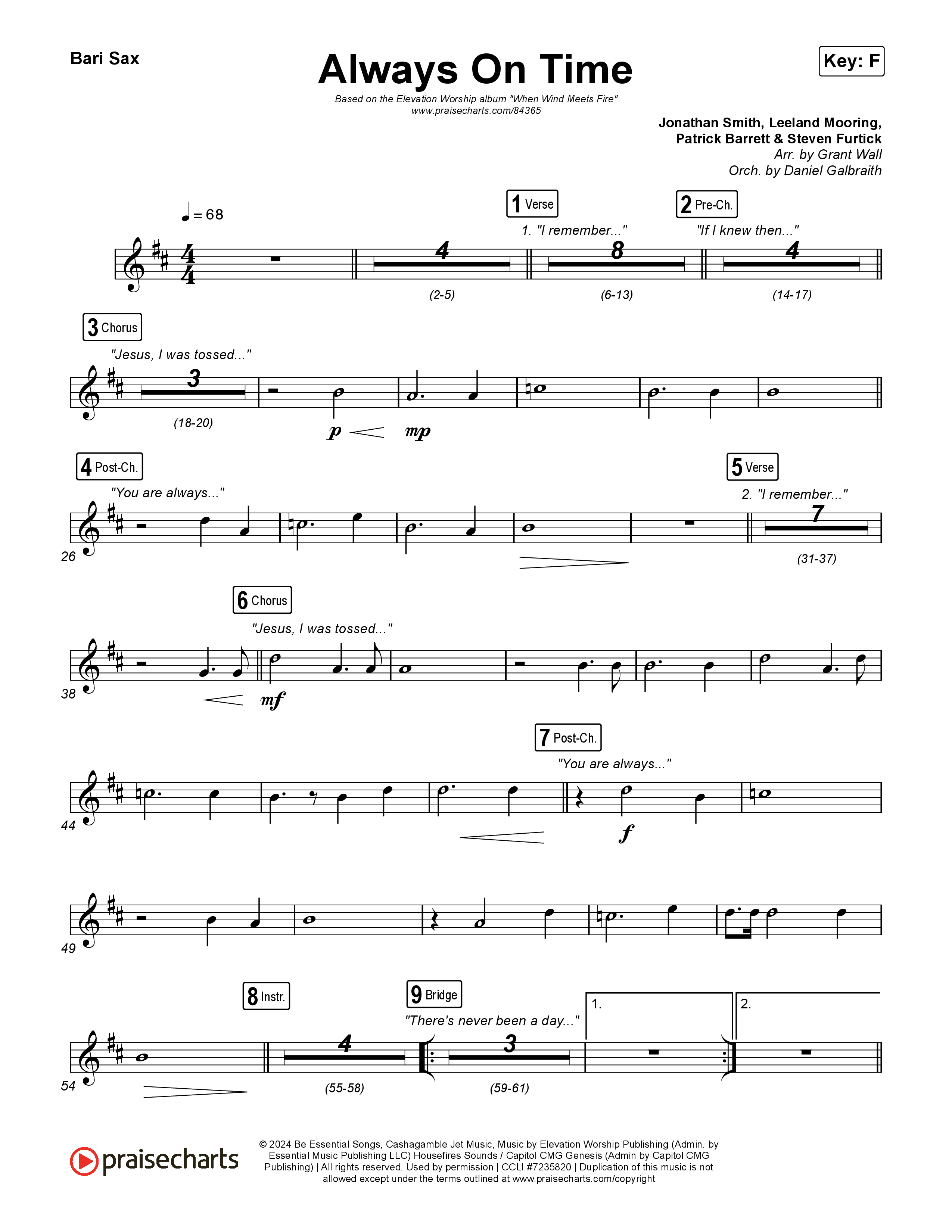 Always On Time Bari Sax (Elevation Worship / Bella Cordero)