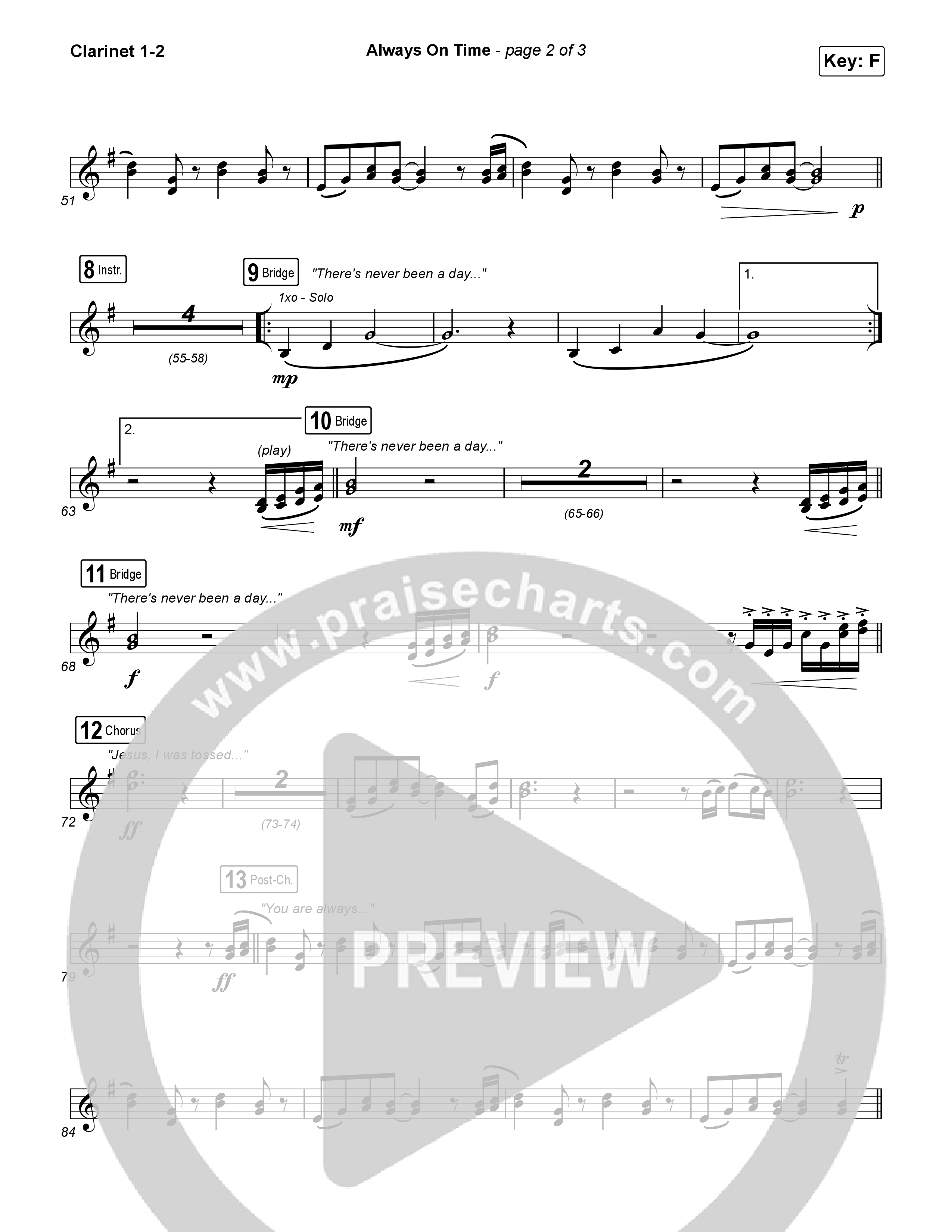 Always On Time Clarinet 1,2 (Elevation Worship / Bella Cordero)