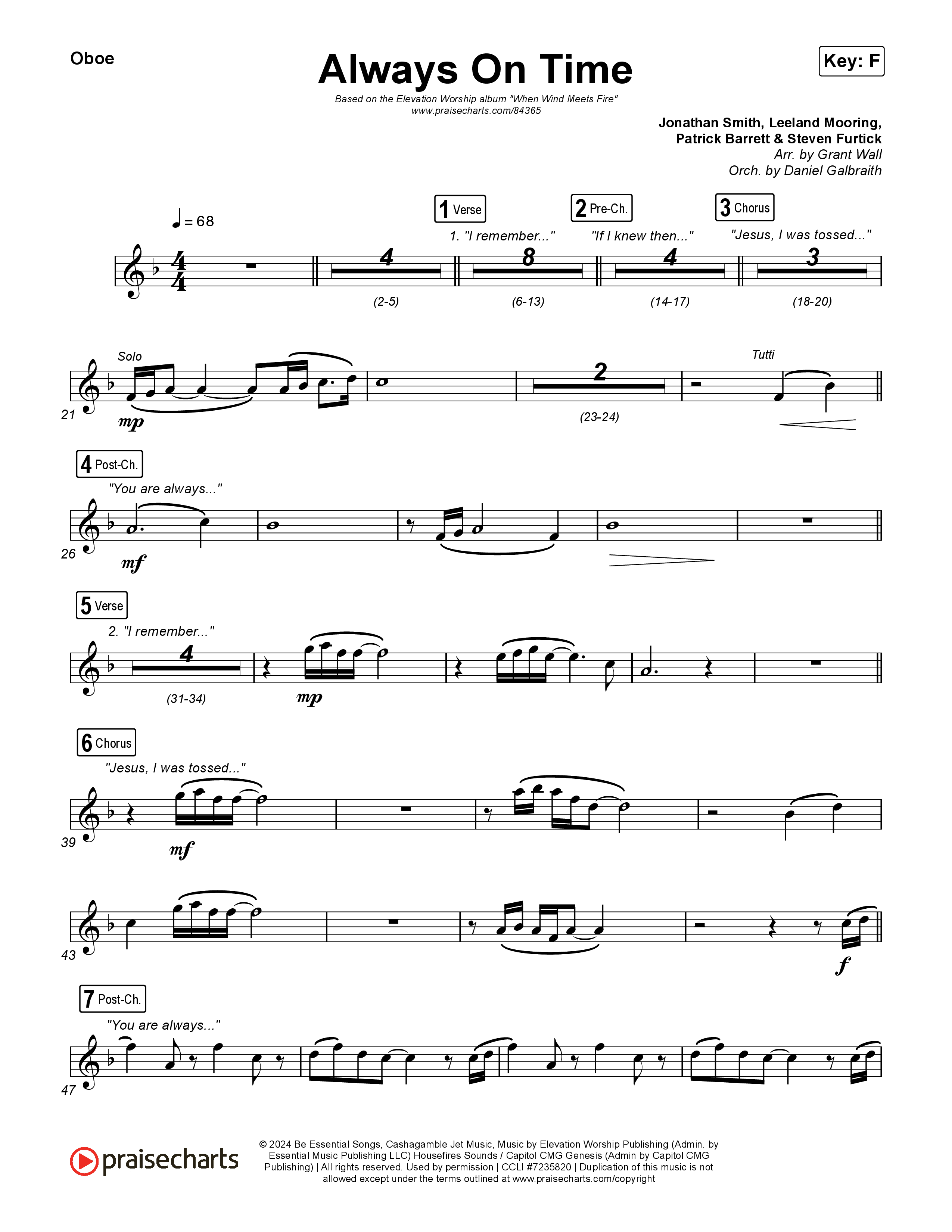 Always On Time Oboe (Elevation Worship / Bella Cordero)