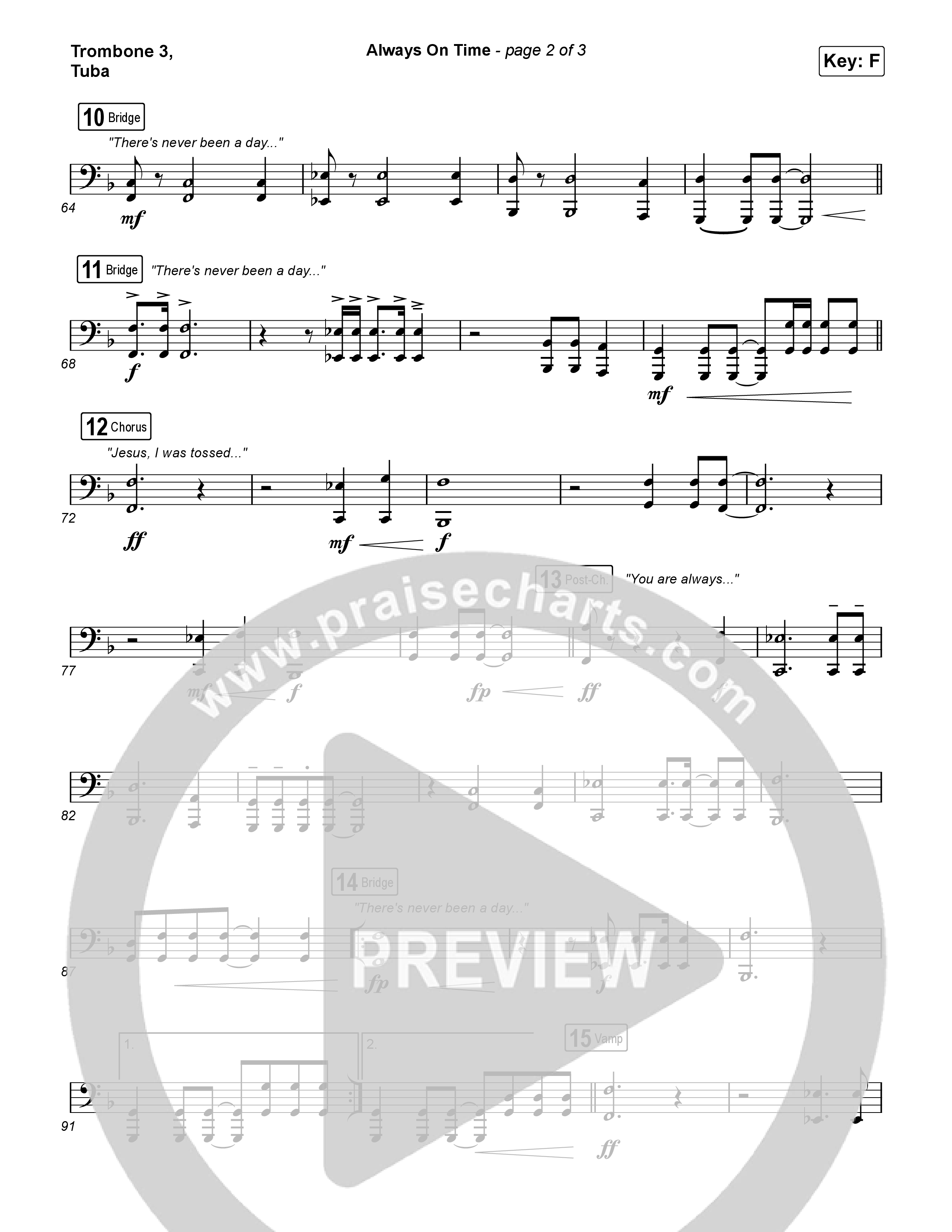 Always On Time Trombone 3/Tuba (Elevation Worship / Bella Cordero)