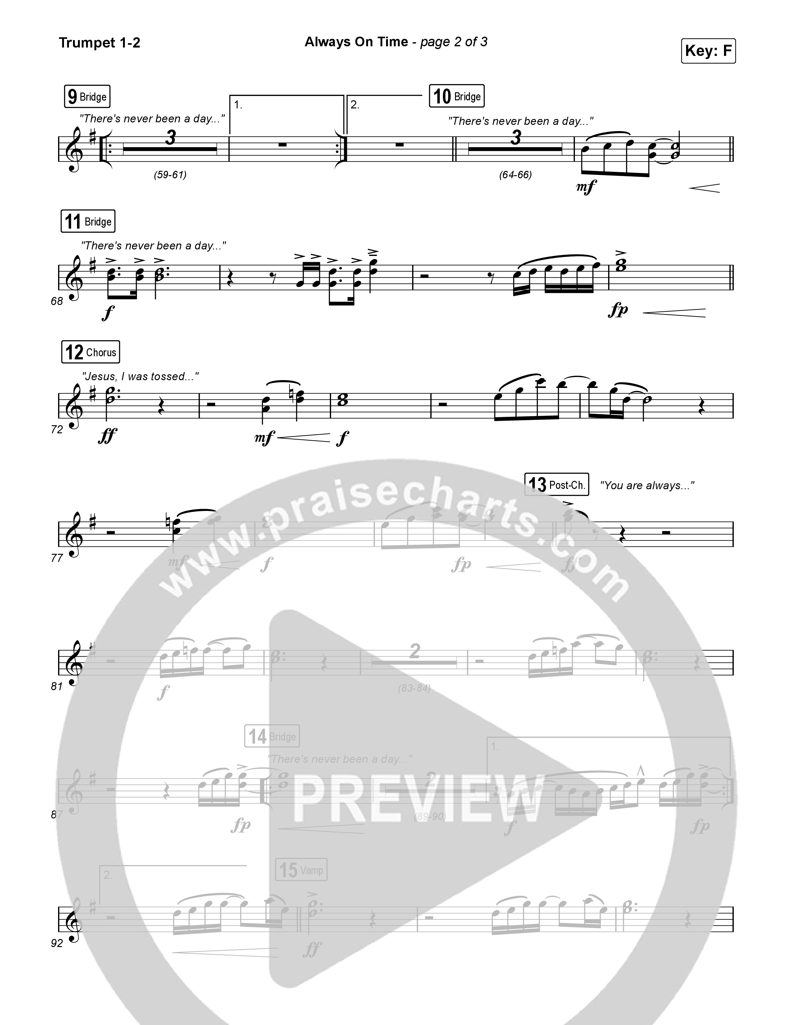 Always On Time Trumpet 1,2 (Elevation Worship / Bella Cordero)