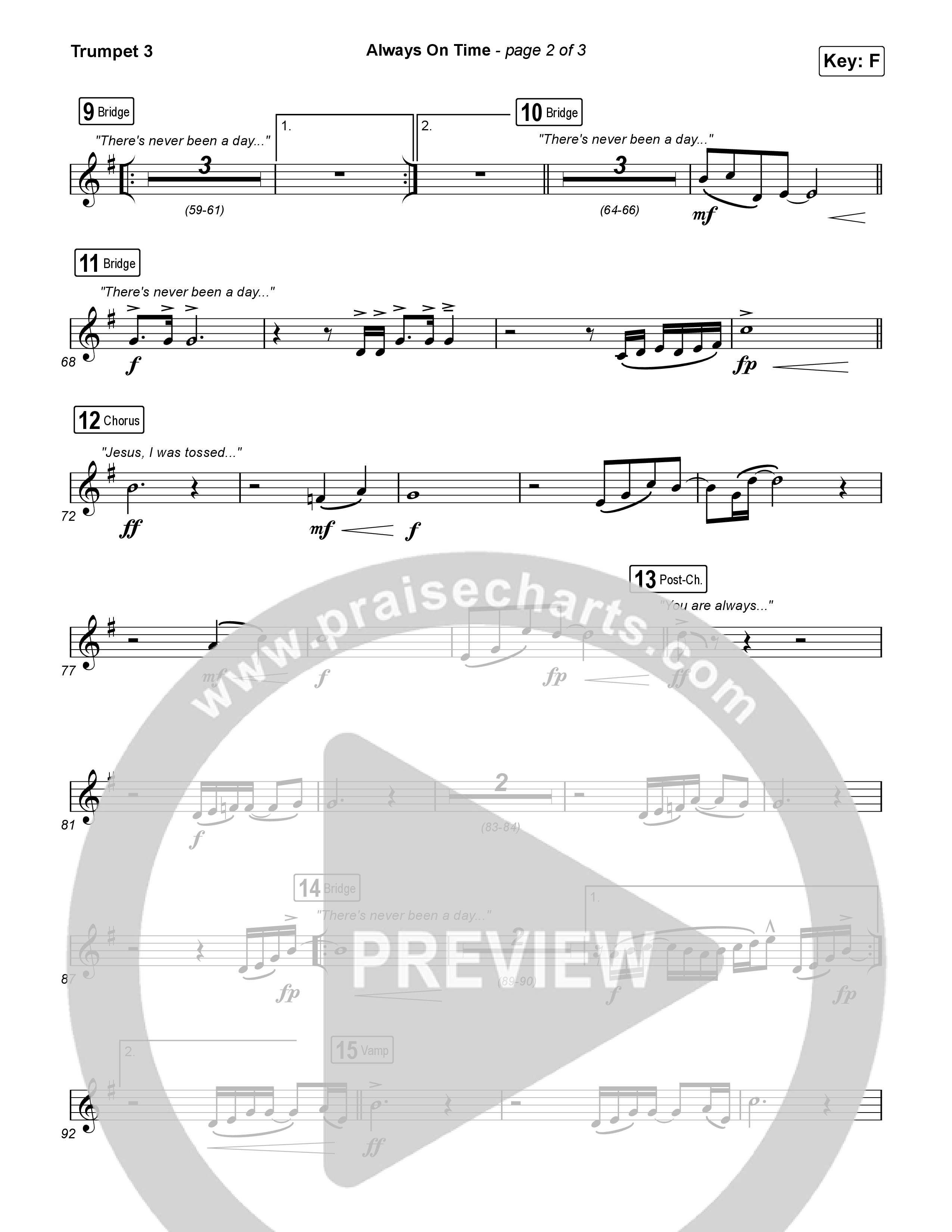 Always On Time Trumpet 3 (Elevation Worship / Bella Cordero)