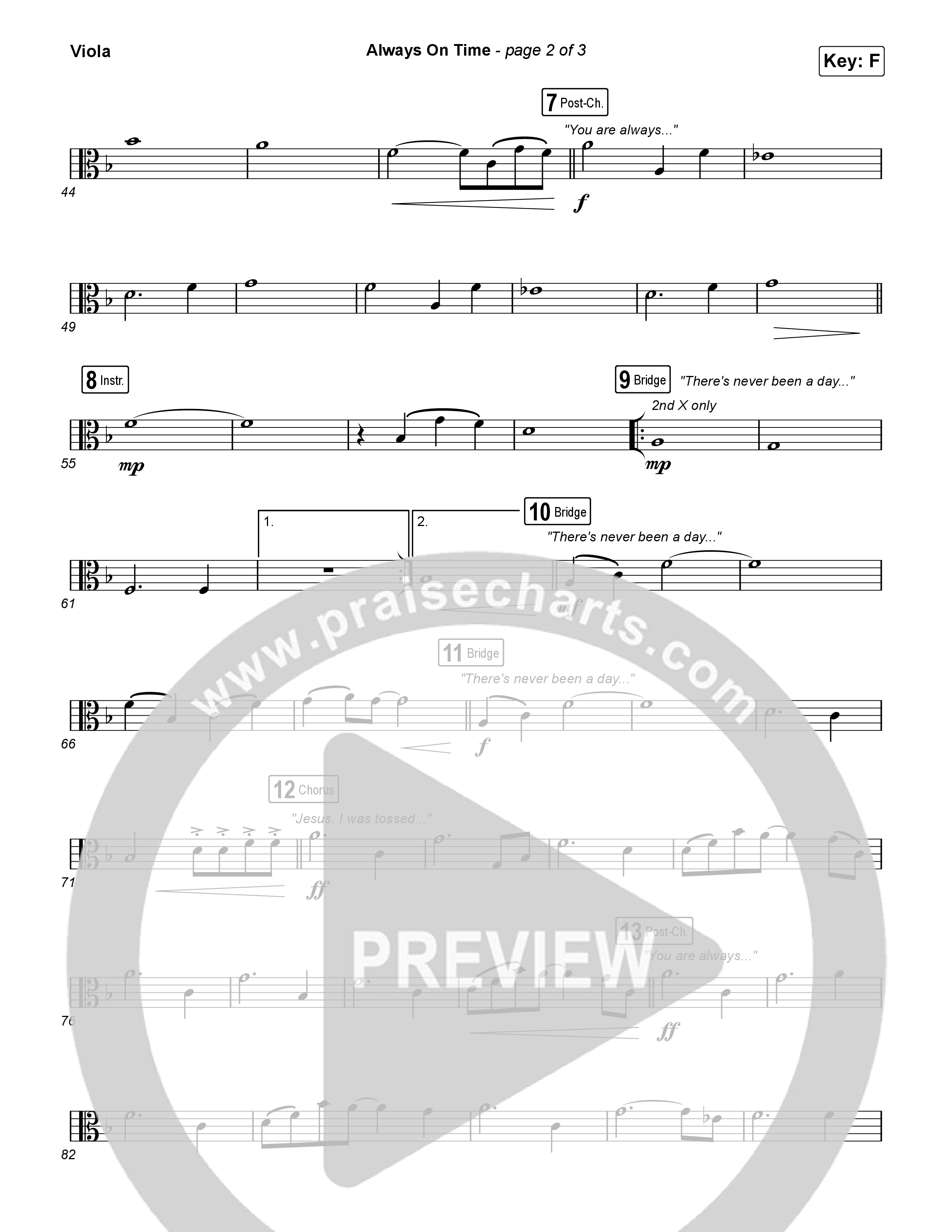 Always On Time Viola (Elevation Worship / Bella Cordero)