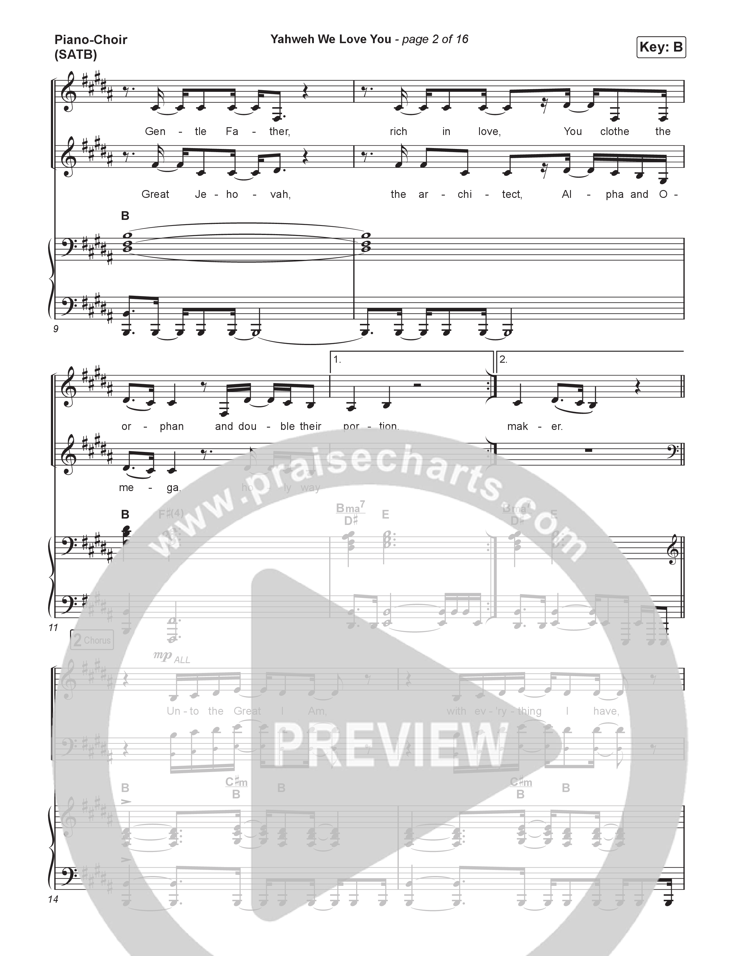 Yahweh We Love You Piano/Vocal Pack (Elevation Worship / Joe L Barnes)