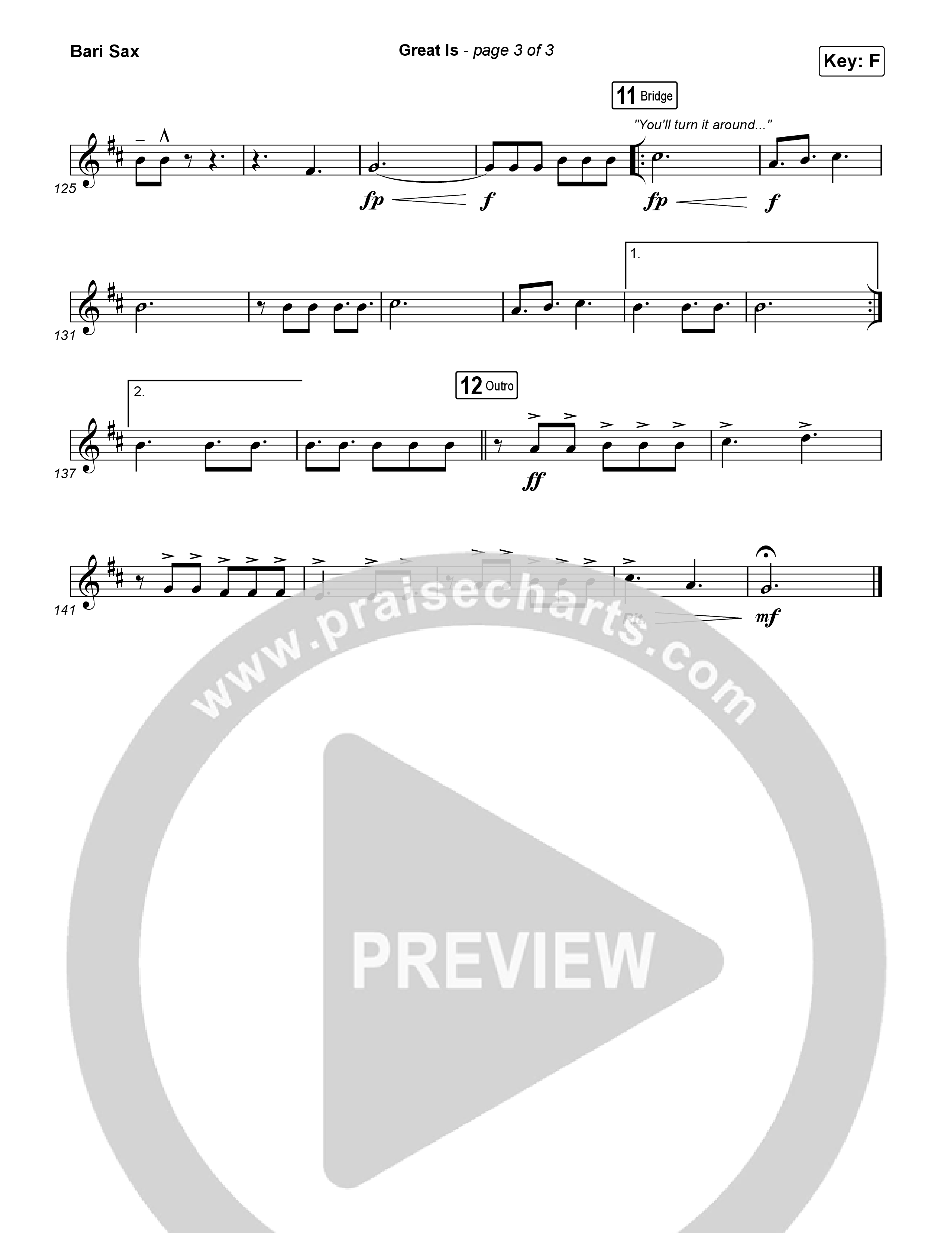 Great Is Bari Sax (Elevation Worship / Jenna Barrientes)