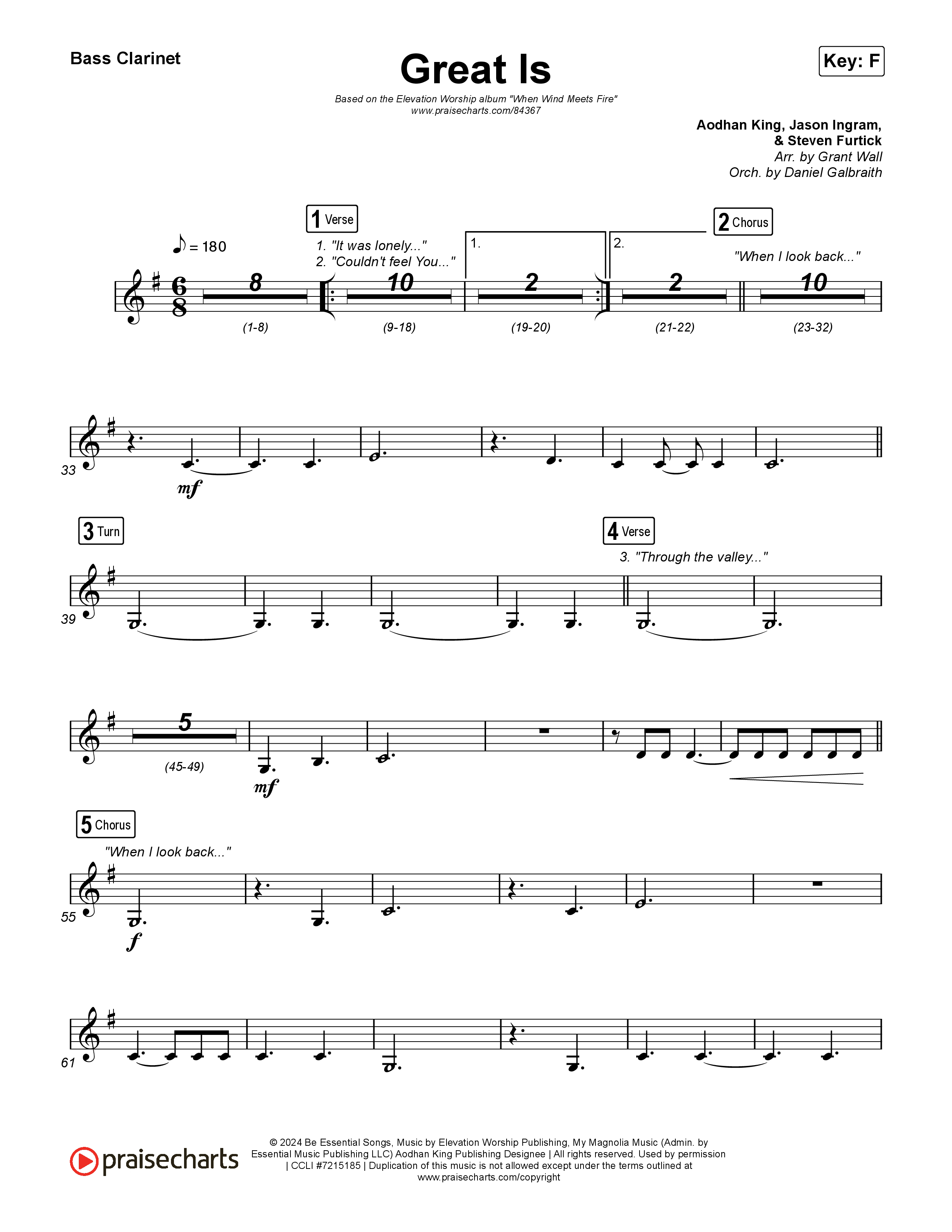 Great Is Bass Clarinet (Elevation Worship / Jenna Barrientes)