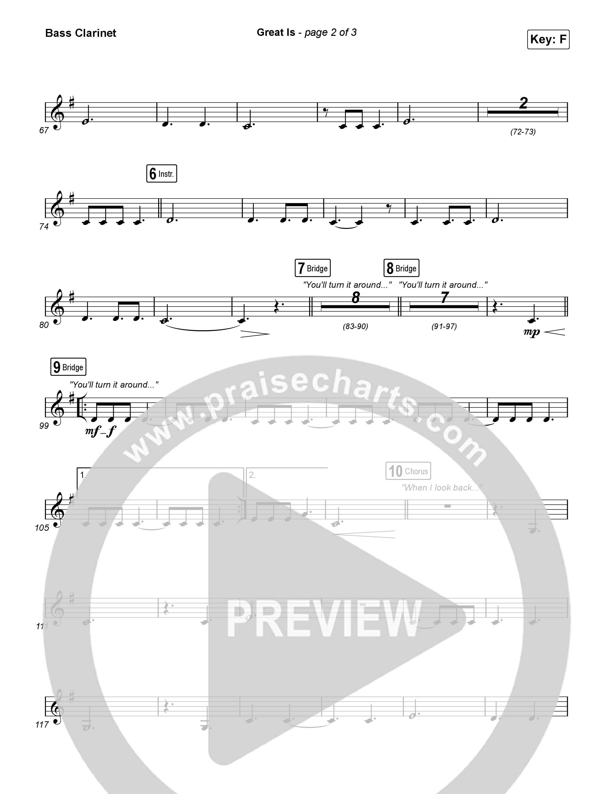 Great Is Bass Clarinet (Elevation Worship / Jenna Barrientes)