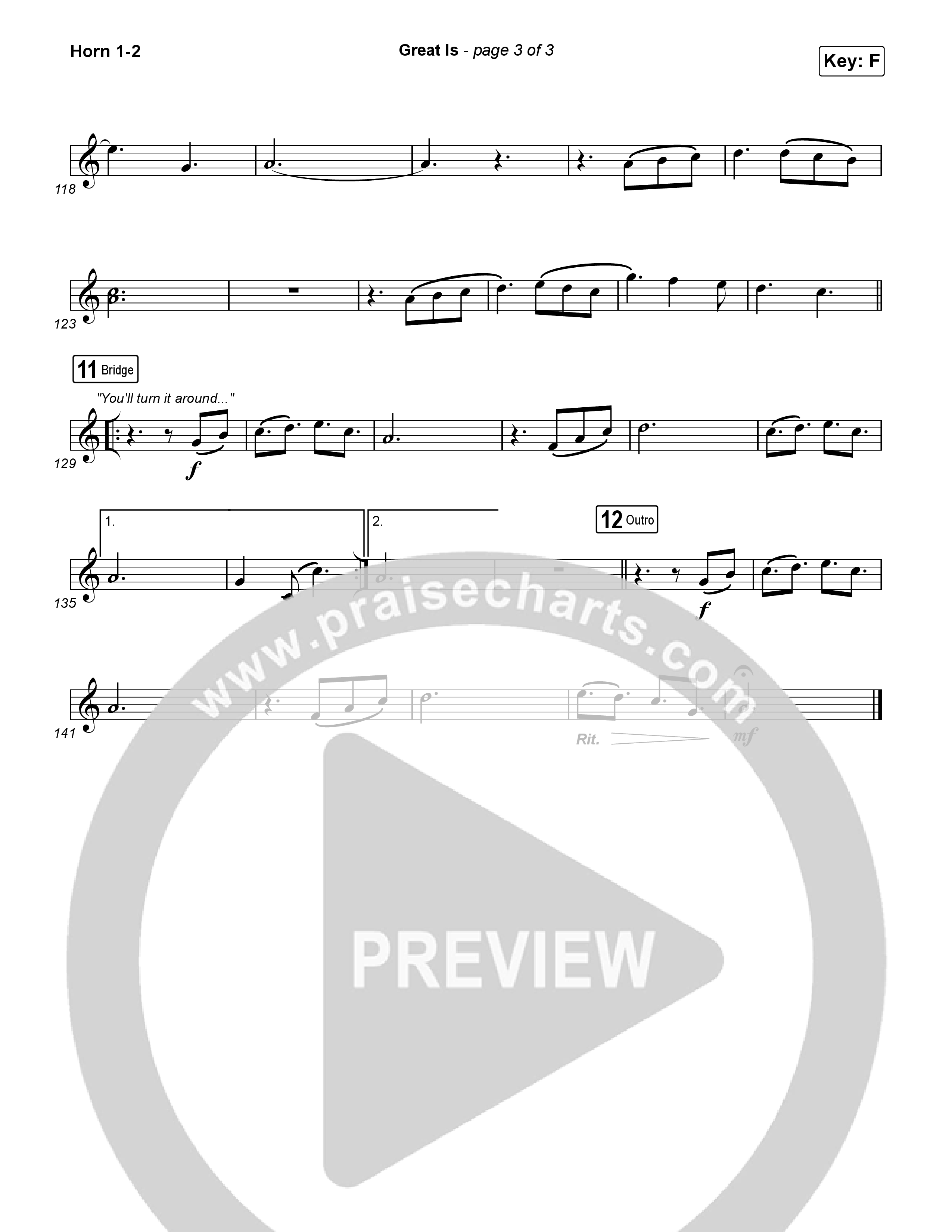 Great Is French Horn 1,2 (Elevation Worship / Jenna Barrientes)