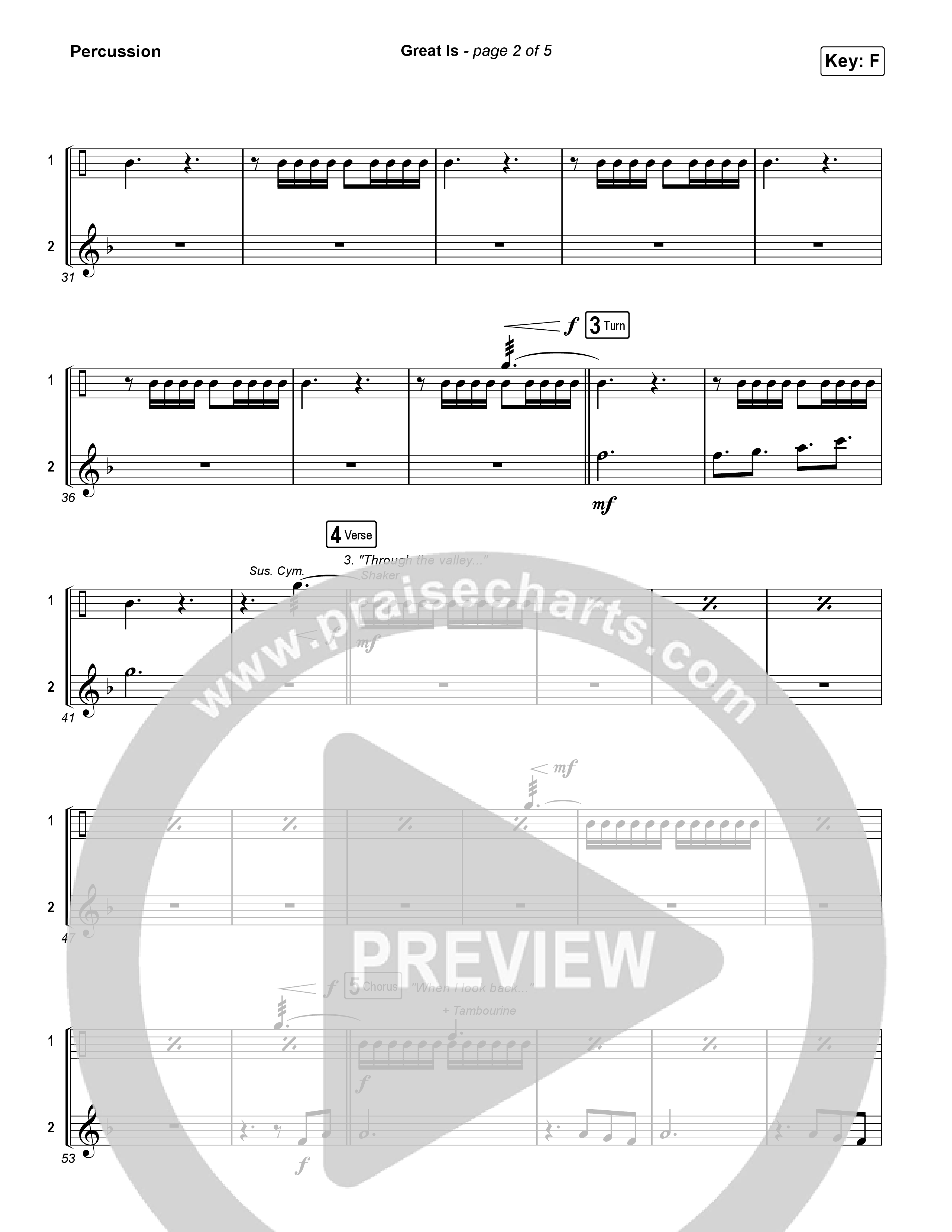 Great Is Percussion (Elevation Worship / Jenna Barrientes)